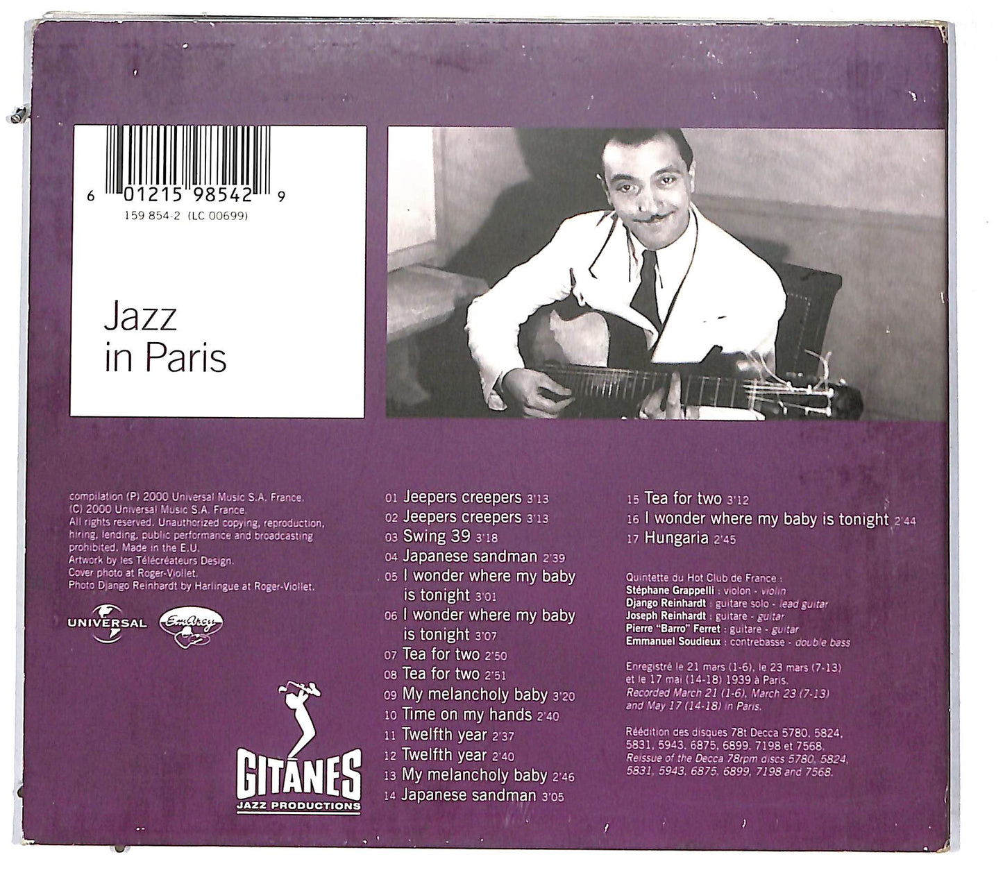 EBOND Django Reinhardt - Swing 39 CD CD112124