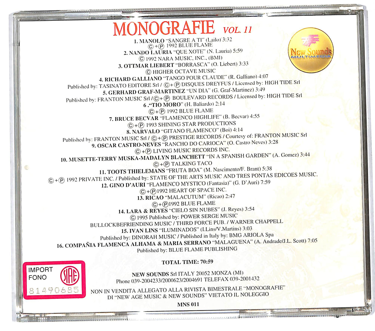EBOND Various - Monografie Vol. 11 Flamenco e Passione Latina CD CD112131