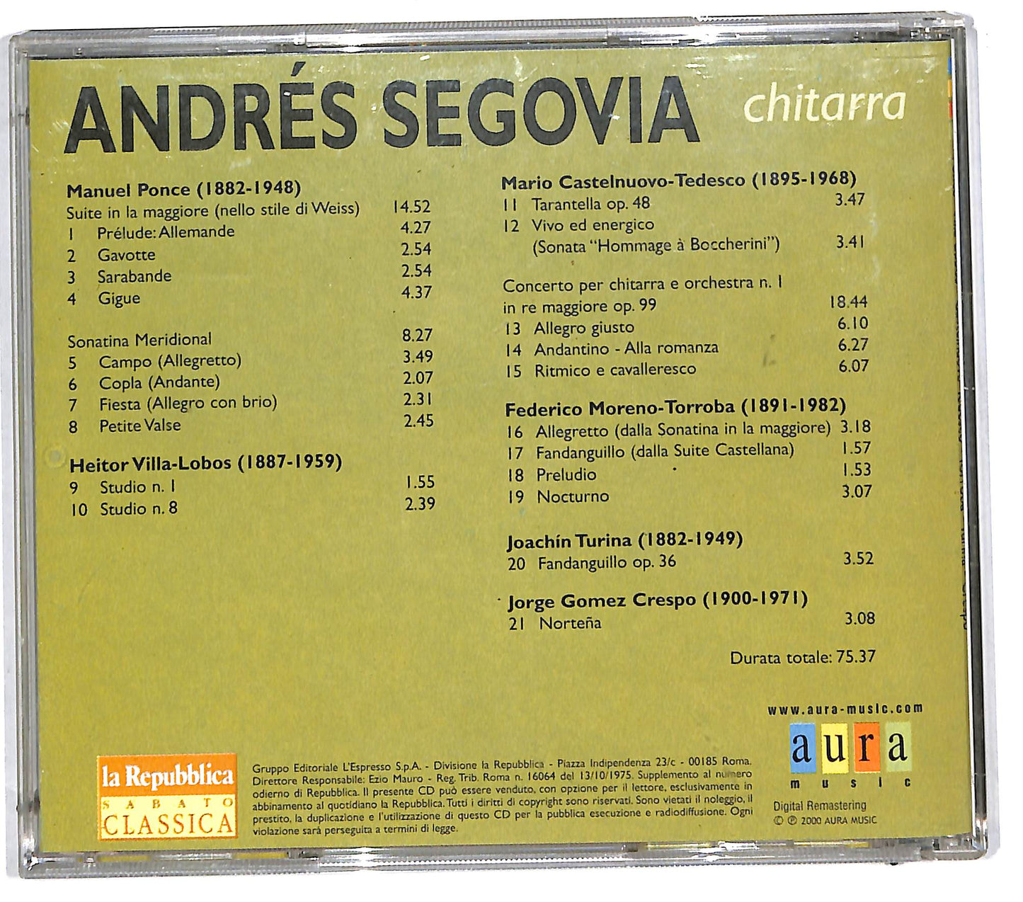 EBOND Andres Segovia - Andres Segovia 2 CD CD112310