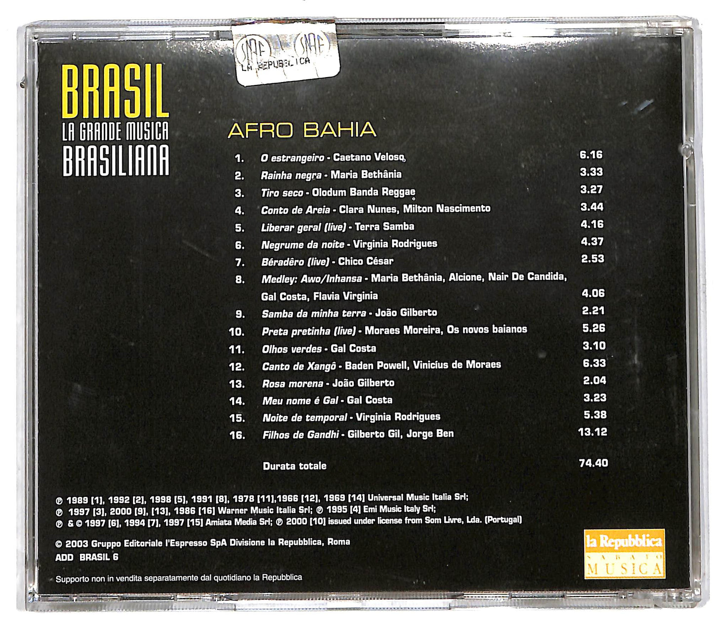EBOND Various - Brasil - 6 Afro Bahia CD CD112341