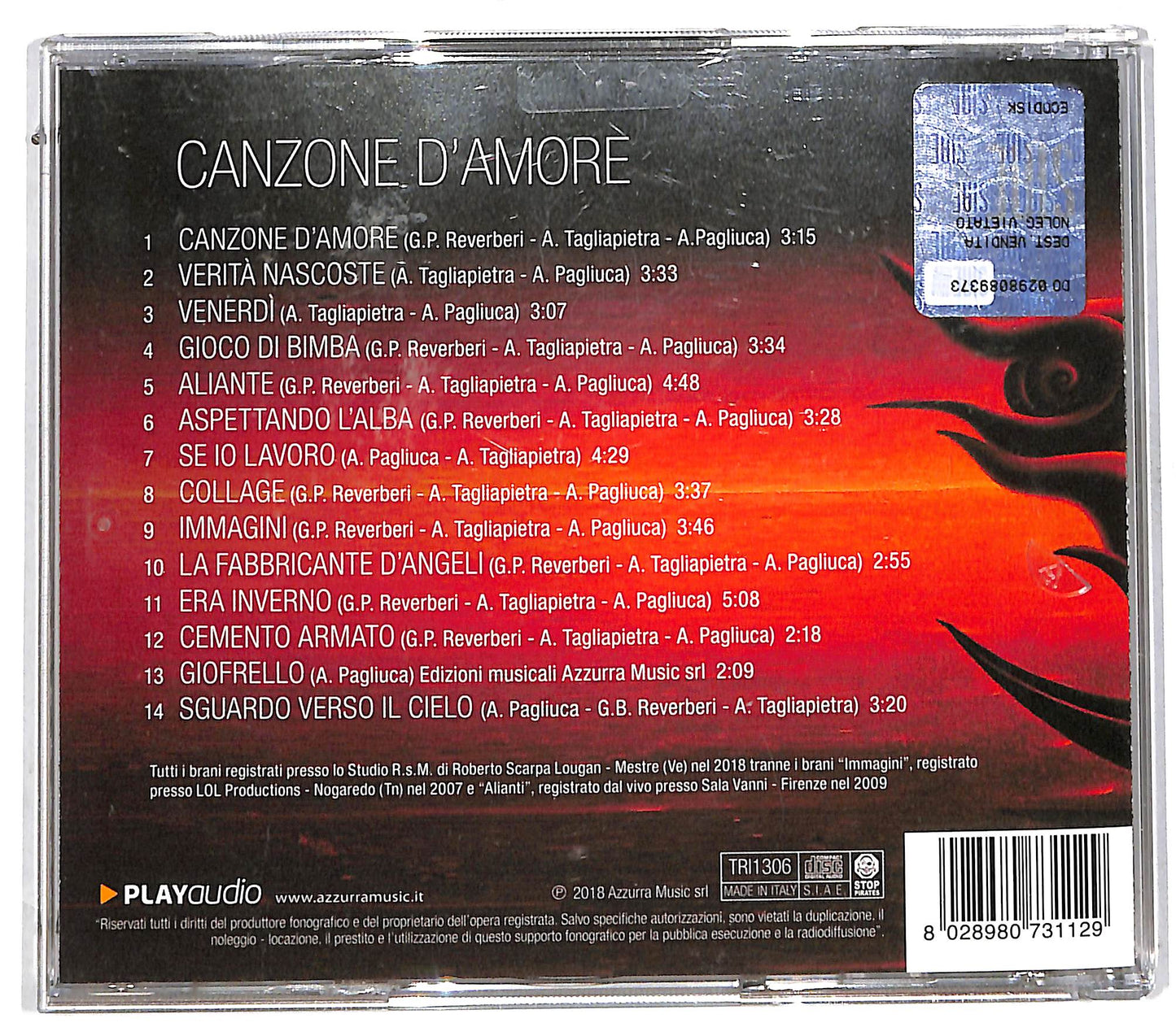 EBOND Tony Pagliuca - Canzone D'Amore CD CD112408