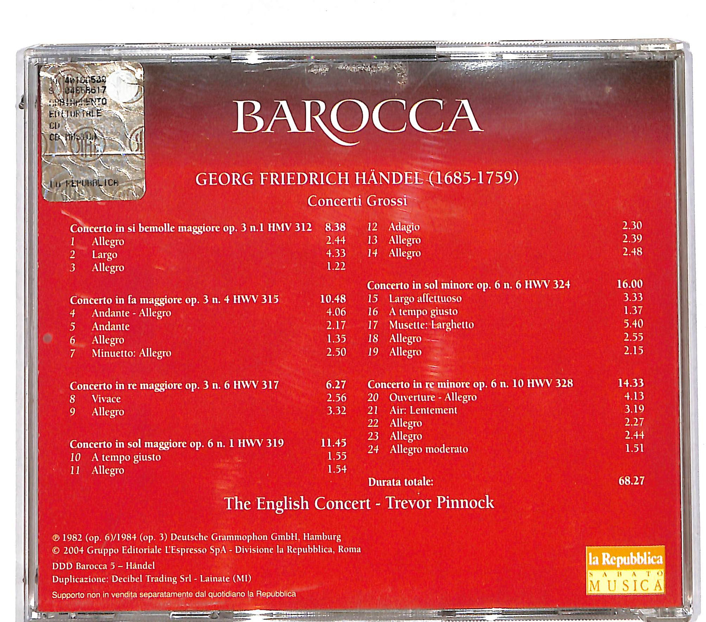 EBOND Handel , The English Concert , Trevor Pinnock - Concerti Grossi CD CD112565