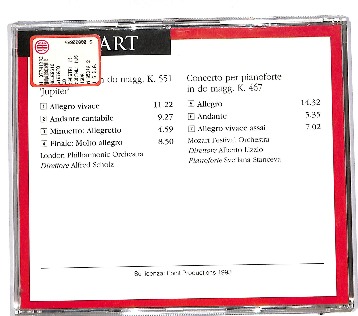 EBOND Mozart - Sinfonia N. 41 K. 551 'Jupiter' - Concerto Per Pianoforte In Do Magg. K. 467 CD CD112581