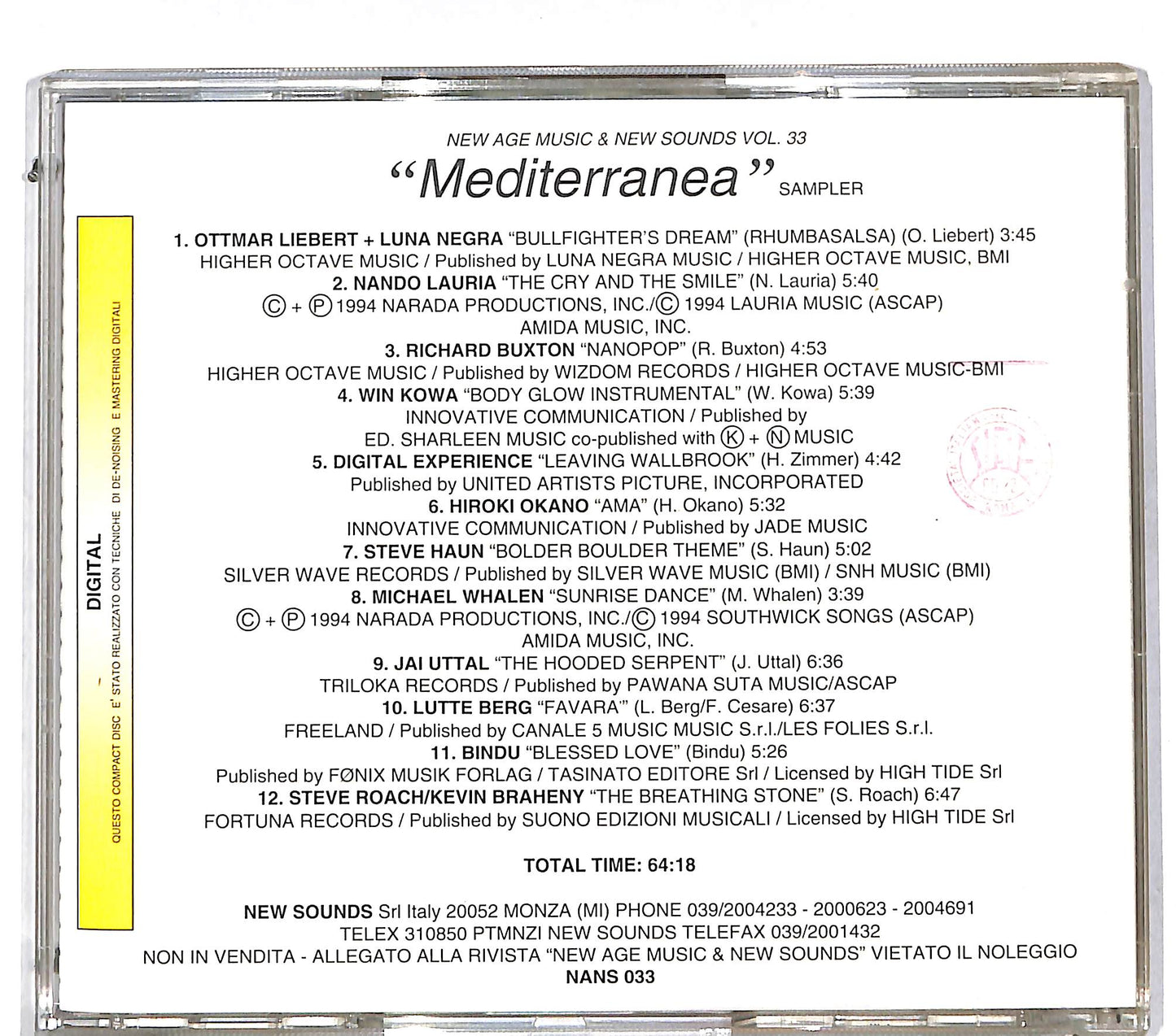 EBOND Various - Mediterranea New Age CD CD112605