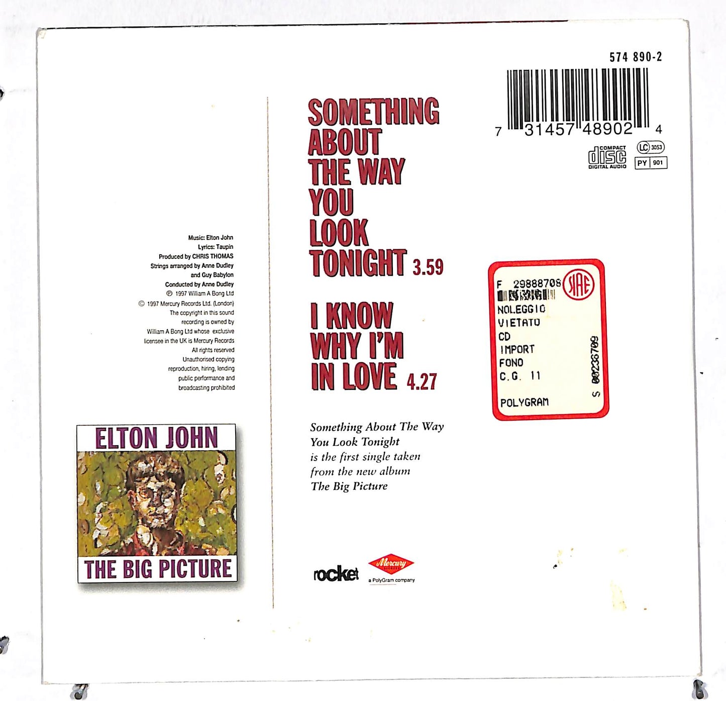 EBOND Elton John - Something About The Way You Look Tonight CD CD112627