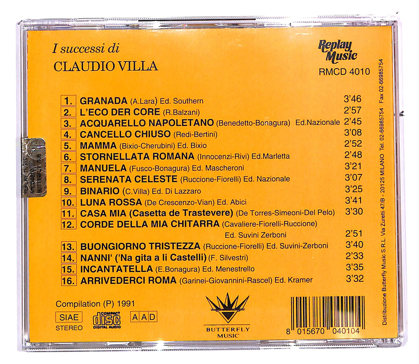 EBOND Claudio Villa - I Successi Di Claudio Villa CD CD112809