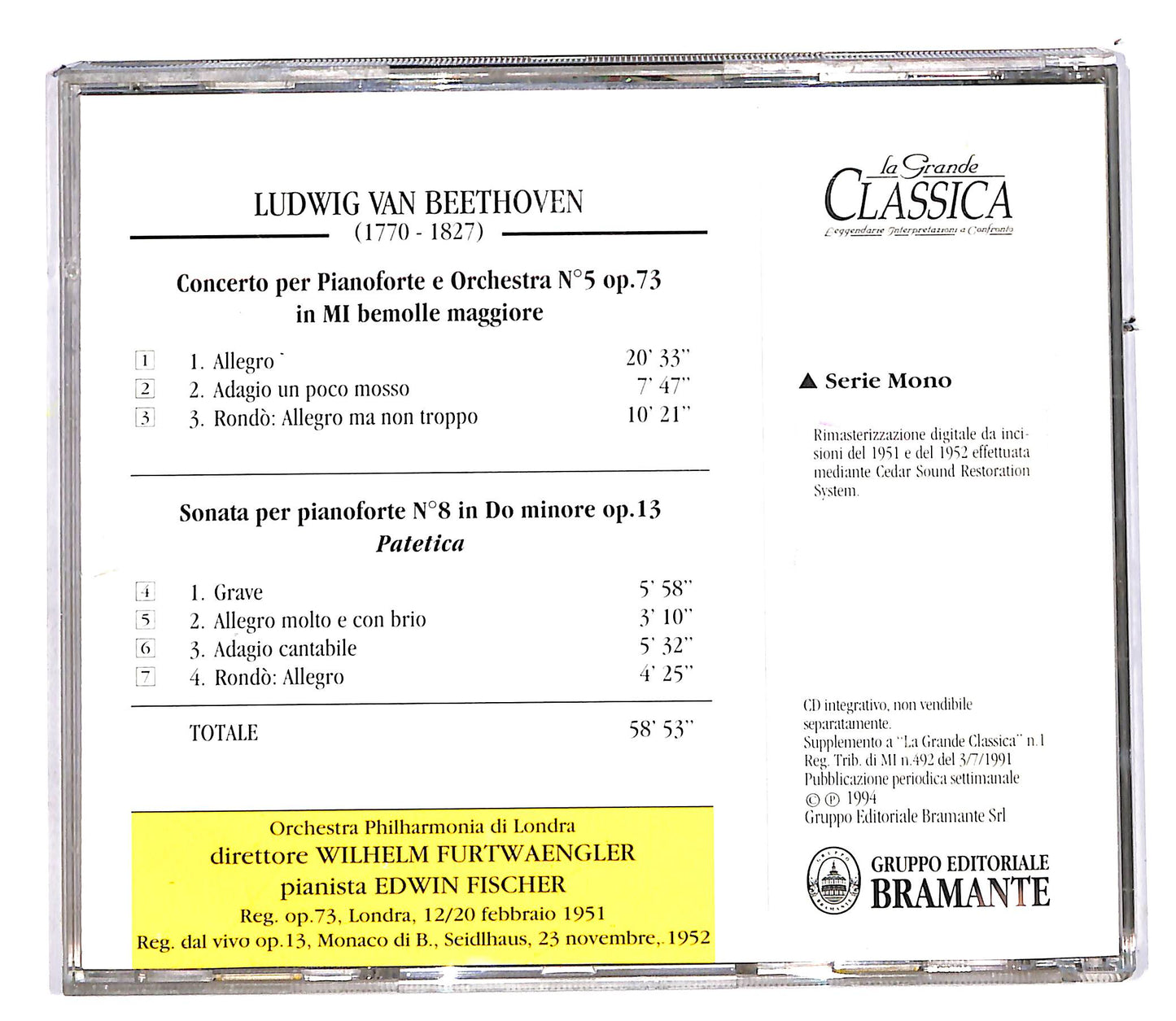 EBOND Beethoven - Concerto Per Piano N.5 'Imperatore CD CD112907