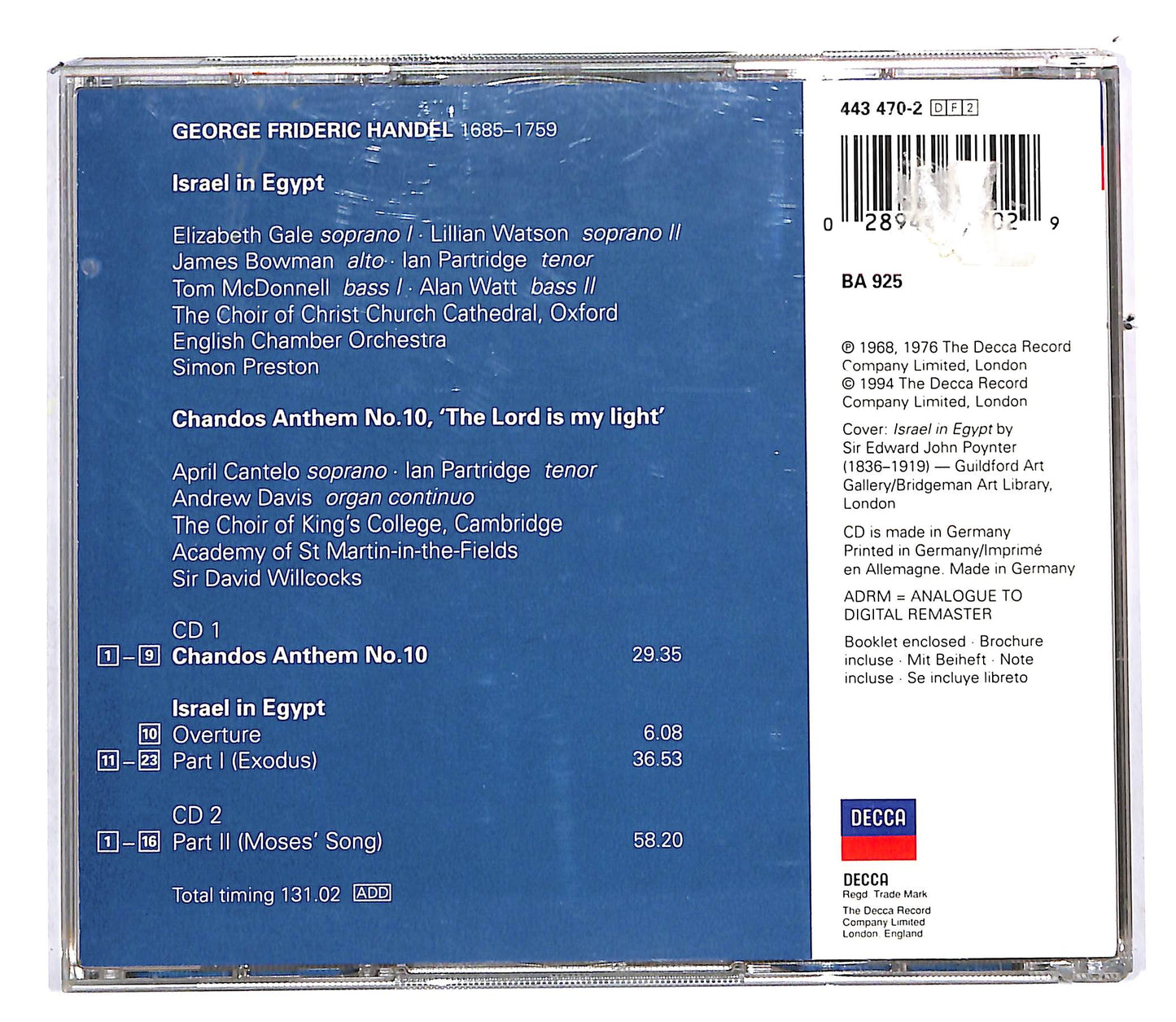 EBOND Handel -I srael In Egypt - Chandos Anthem No. 10 CD CD112923