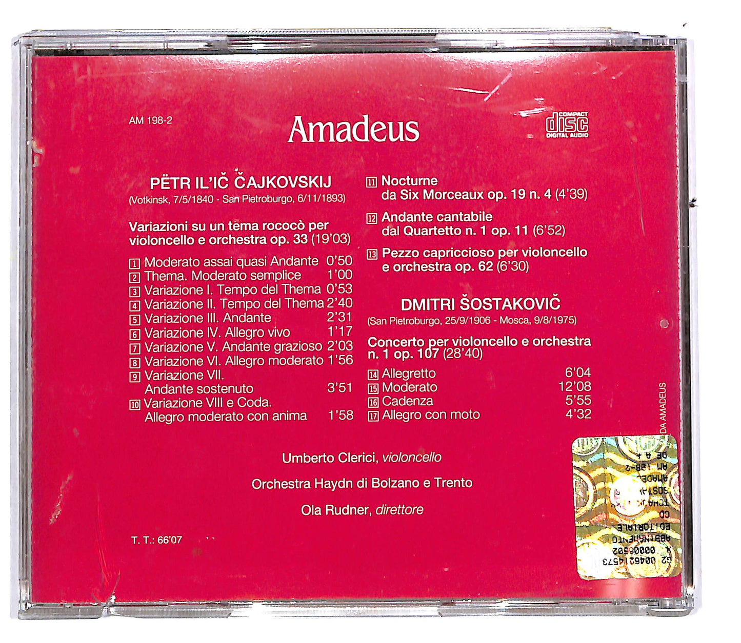 EBOND Tchaikovsky Shostakovich - Opere Per Violoncello E Orchestra CD CD112928