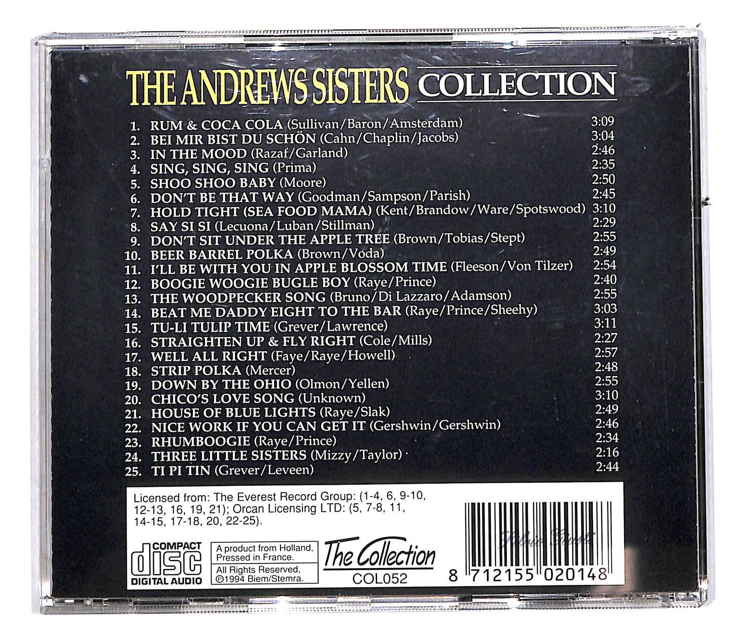 EBOND The Andrews Sisters - Collection 25 Songs CD CD113125