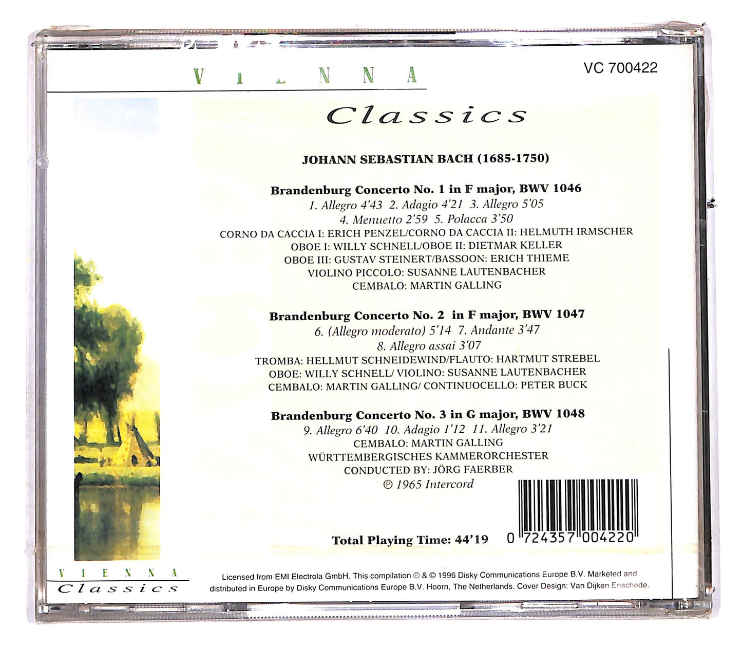 EBOND Vienna Classics - Bach - Brandenburg Concertos Nos. 1, 2 & 3 CD CD113363
