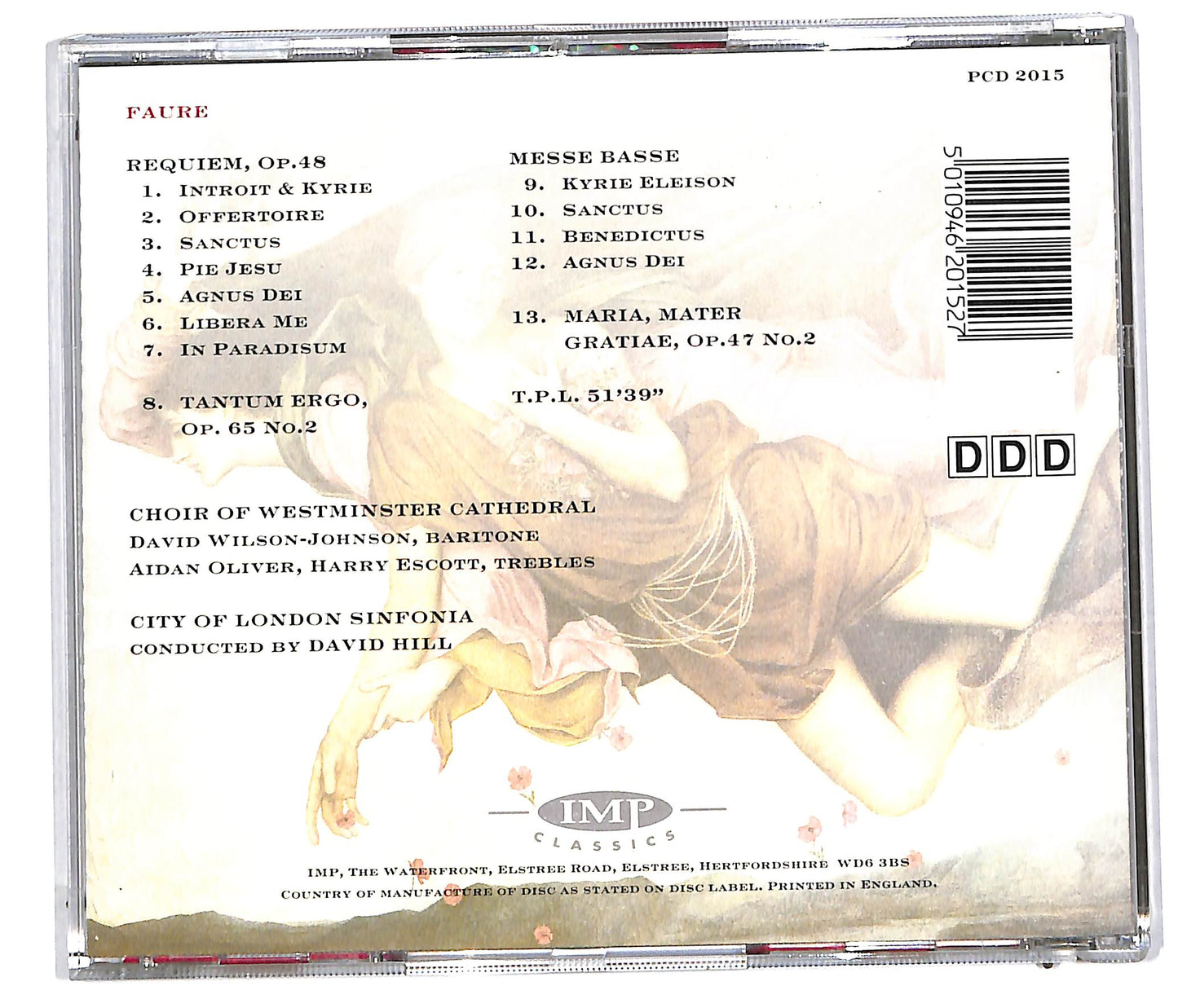 EBOND Faure , Choir Of Westminster Cathedral , City Of London CD CD113407