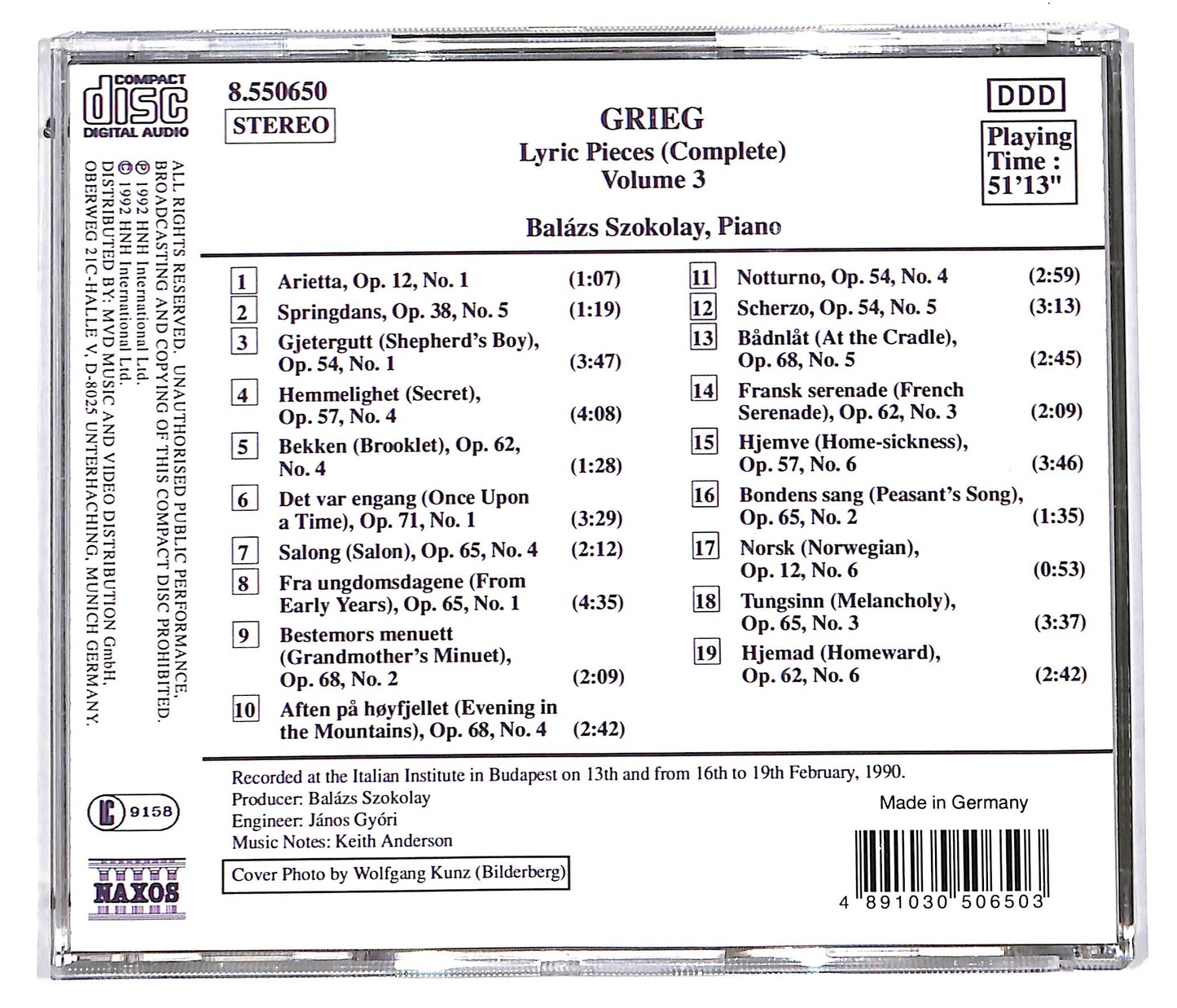 EBOND Grieg - Lyric Pieces - Complete - Vol.3 CD CD113414