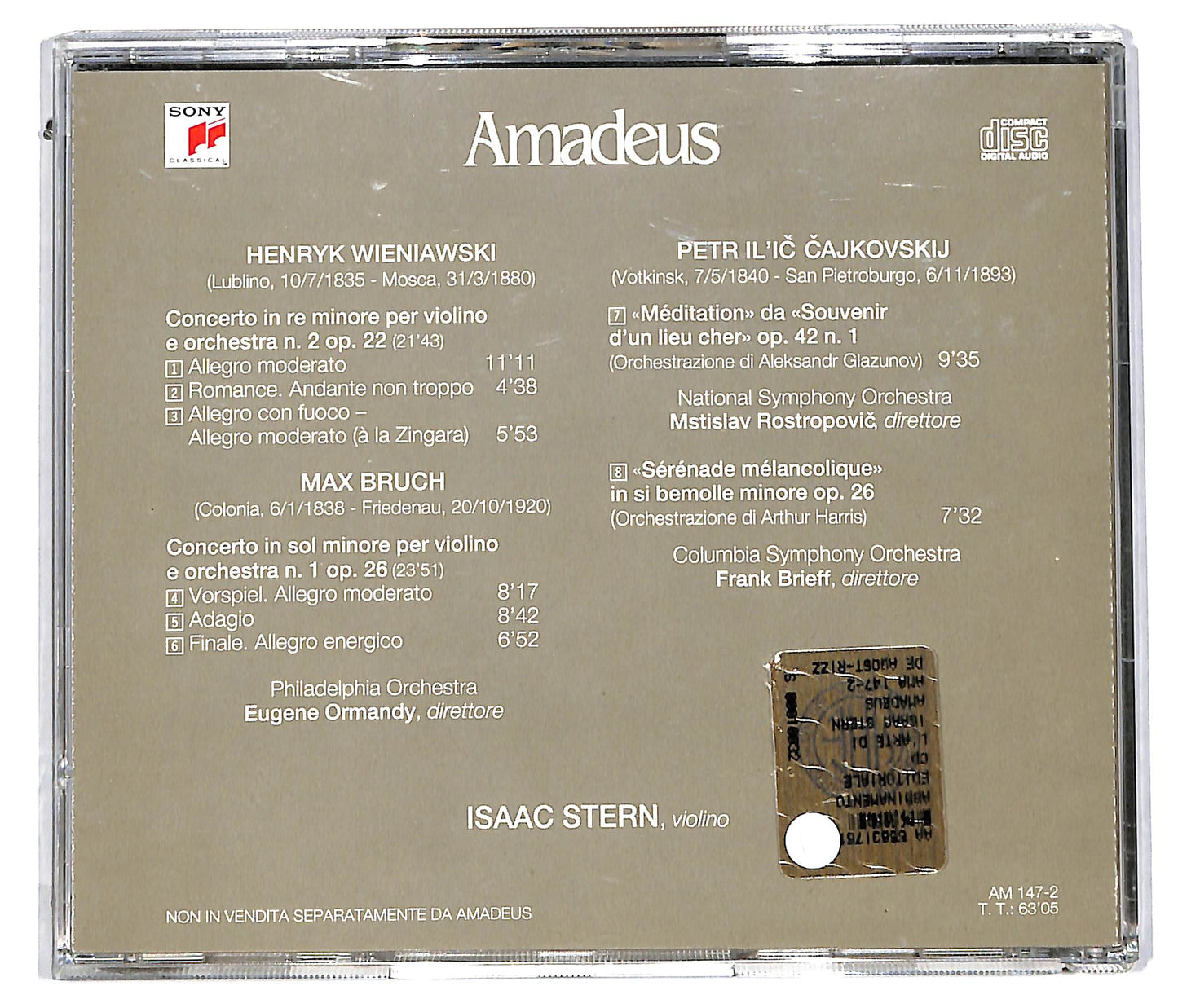 EBOND Wieniawski / Bruch / Čiaikovskij , Stern - L'Arte di Isaac Stern CD CD113416