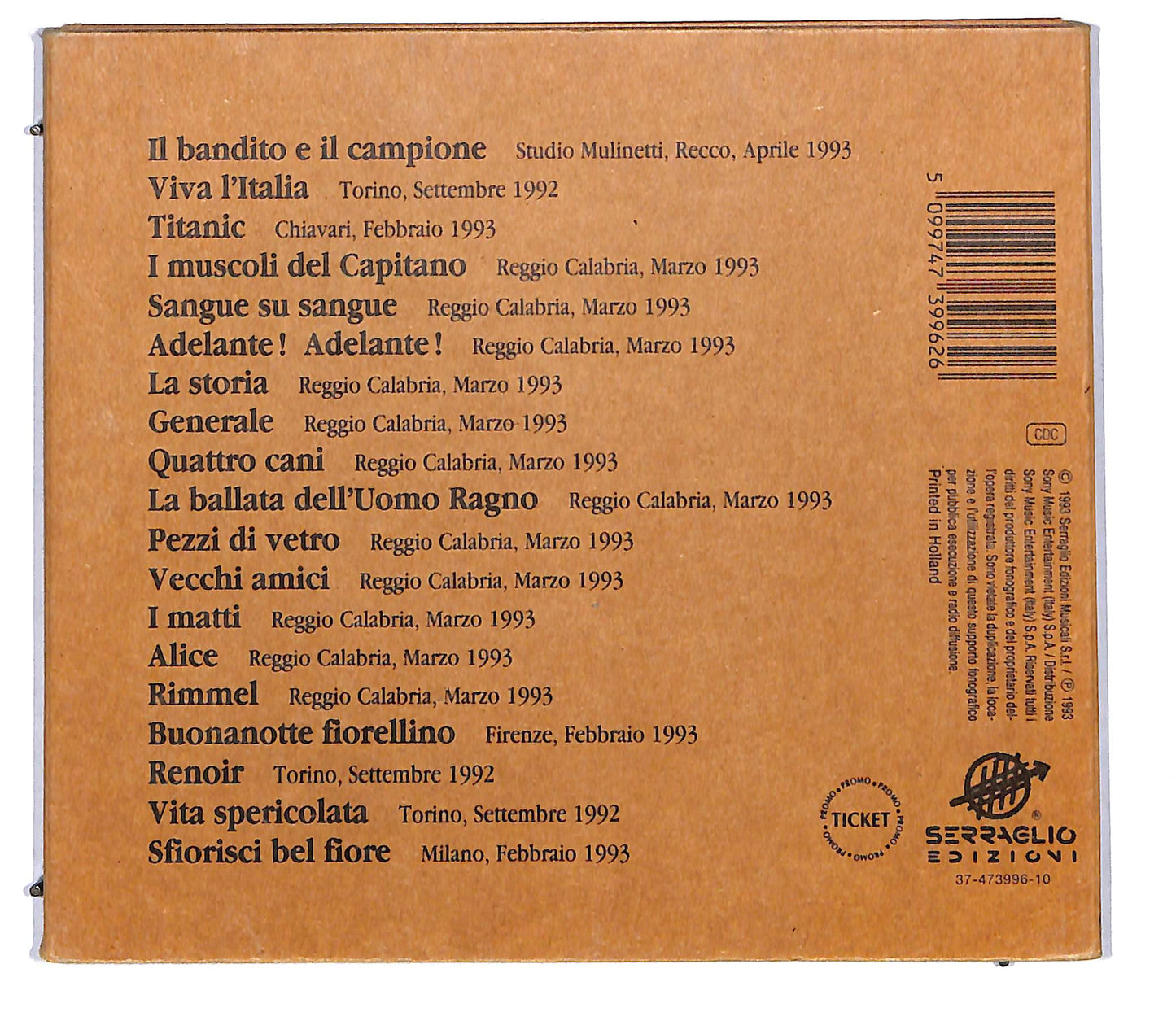 EBOND Francesco De Gregori - Il Bandito E Il Campione CD CD114219