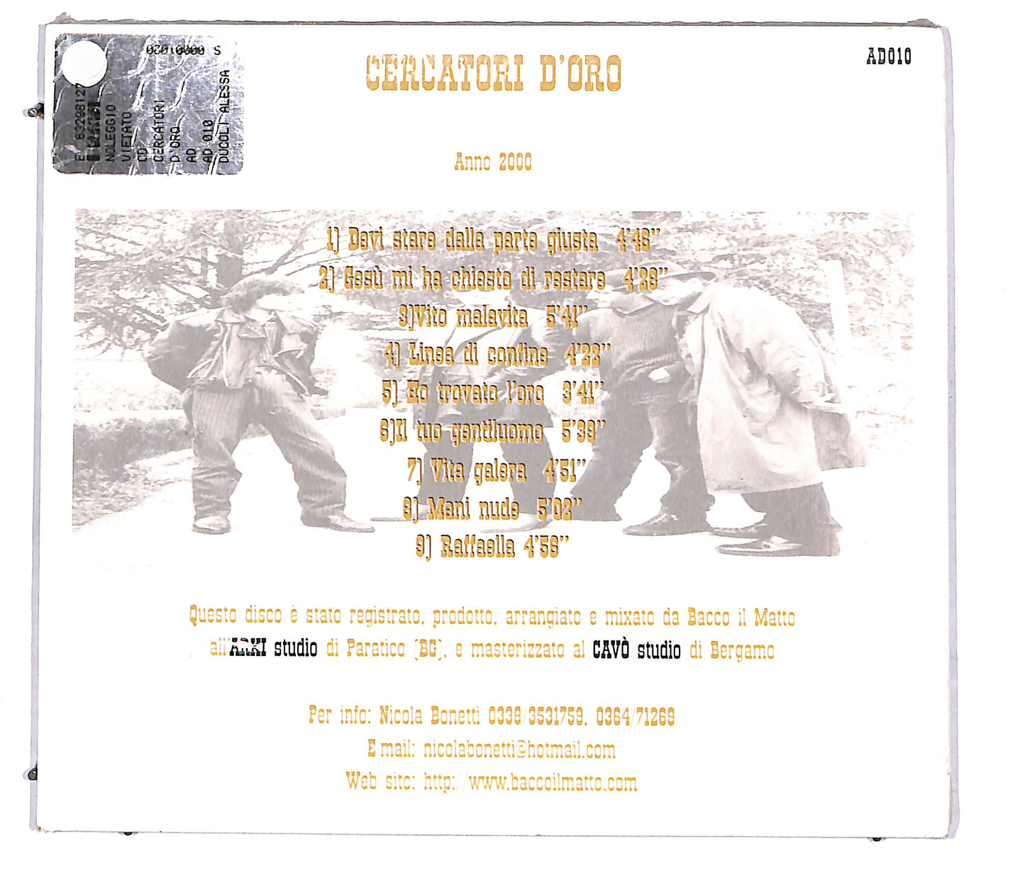 EBOND Bacco Il Matto - Cercatori D'Oro DIGIPACK CD CD114426