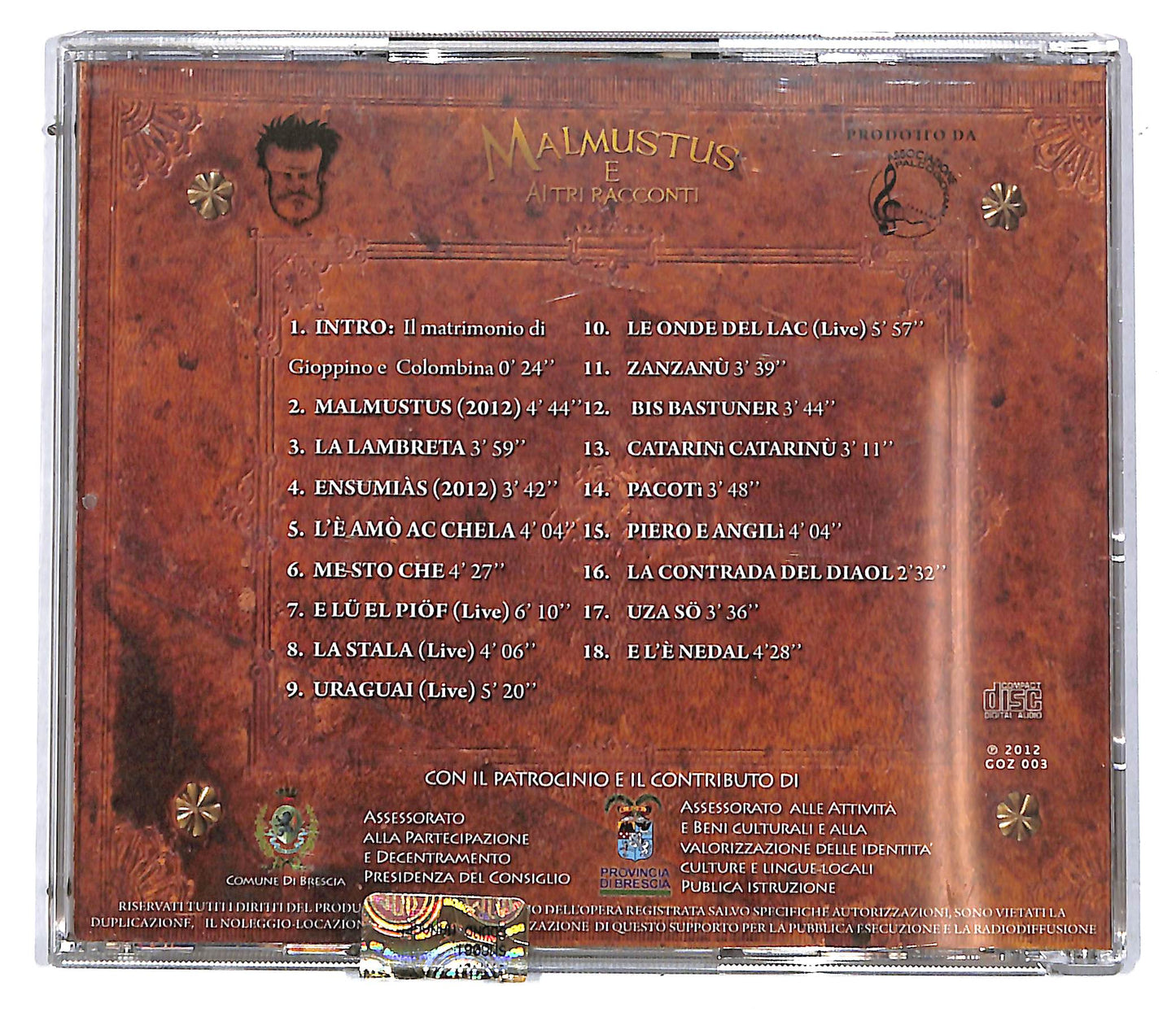 EBOND Daniele Gozzetti - Malmustus e altri racconti CD CD114716