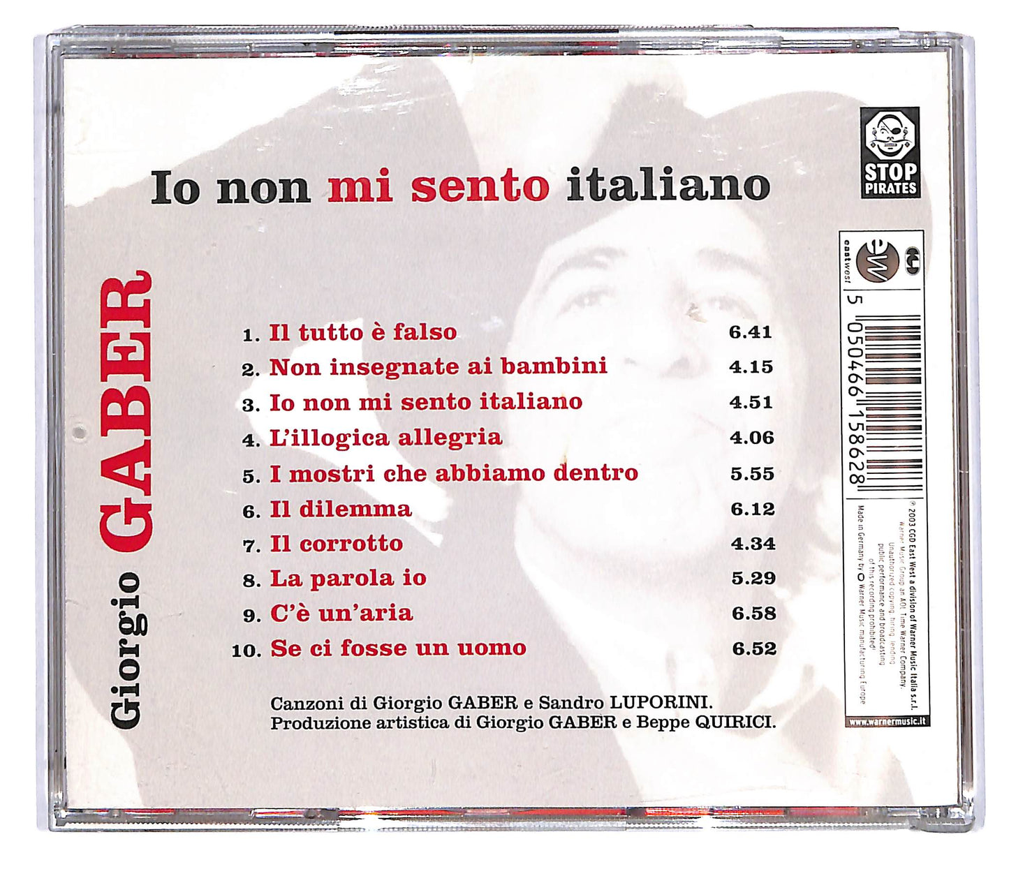 EBOND Giorgio Gaber - Io Non Mi Sento Italiano CD CD114860