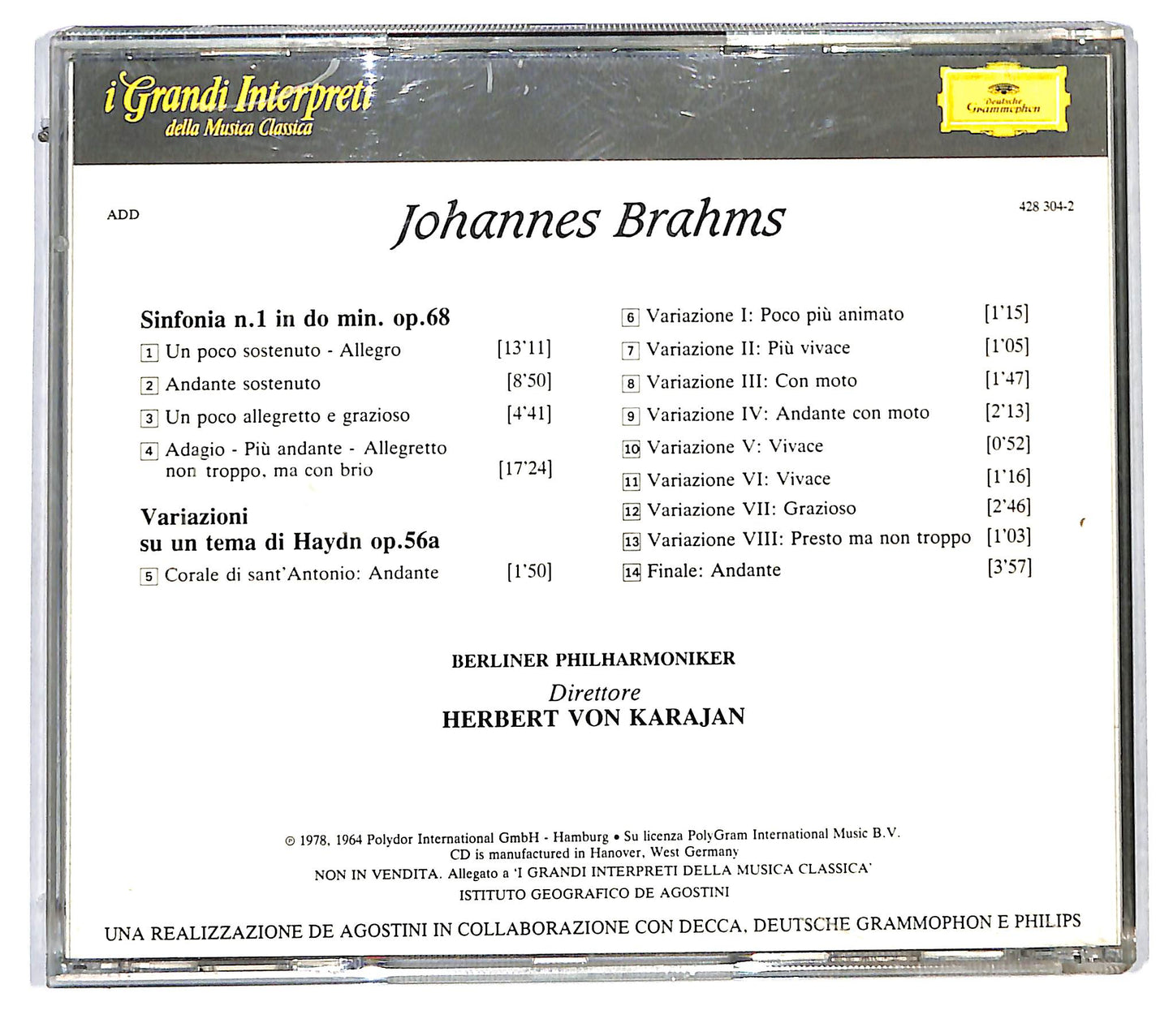 EBOND Johannes Brahms - Sinfonia N1 - Variazioni Su Un Tema di Haydn CD CD115304