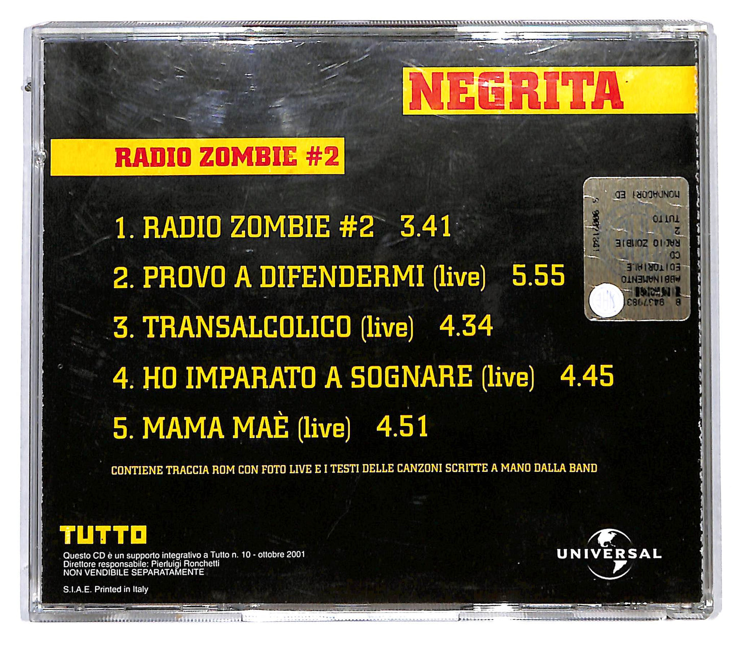 EBOND Negrita - Radio Zombie #2 CD CD115417