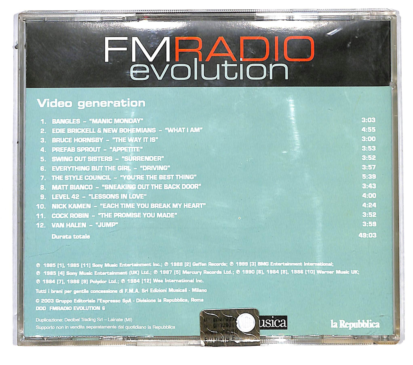 EBOND FMRADIO Evolution - Video Generation Vol 6 EDITORIALE CD CD115554