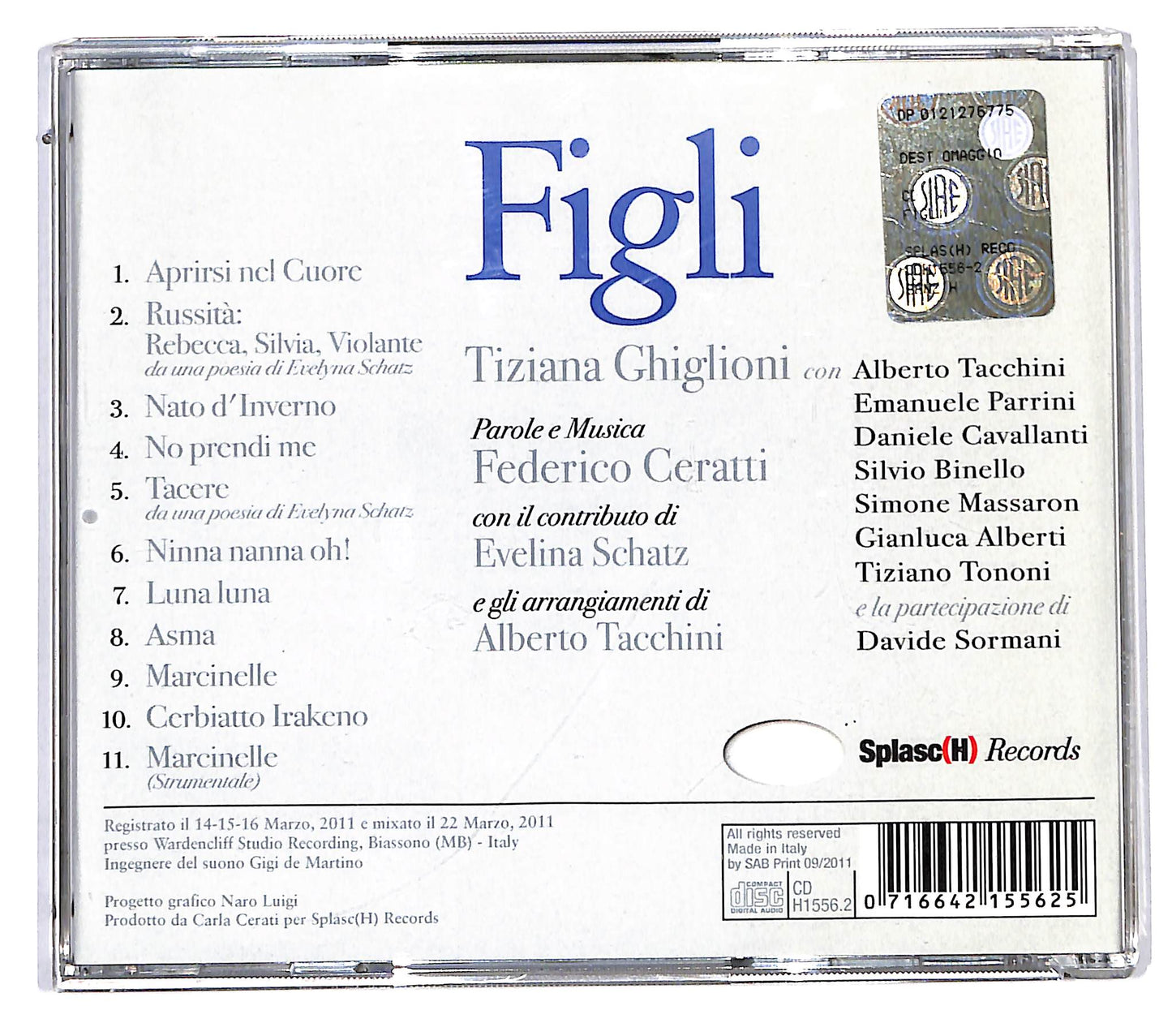 EBOND Tiziana Ghiglioni / Federico Ceratti - Figli CD CD115854