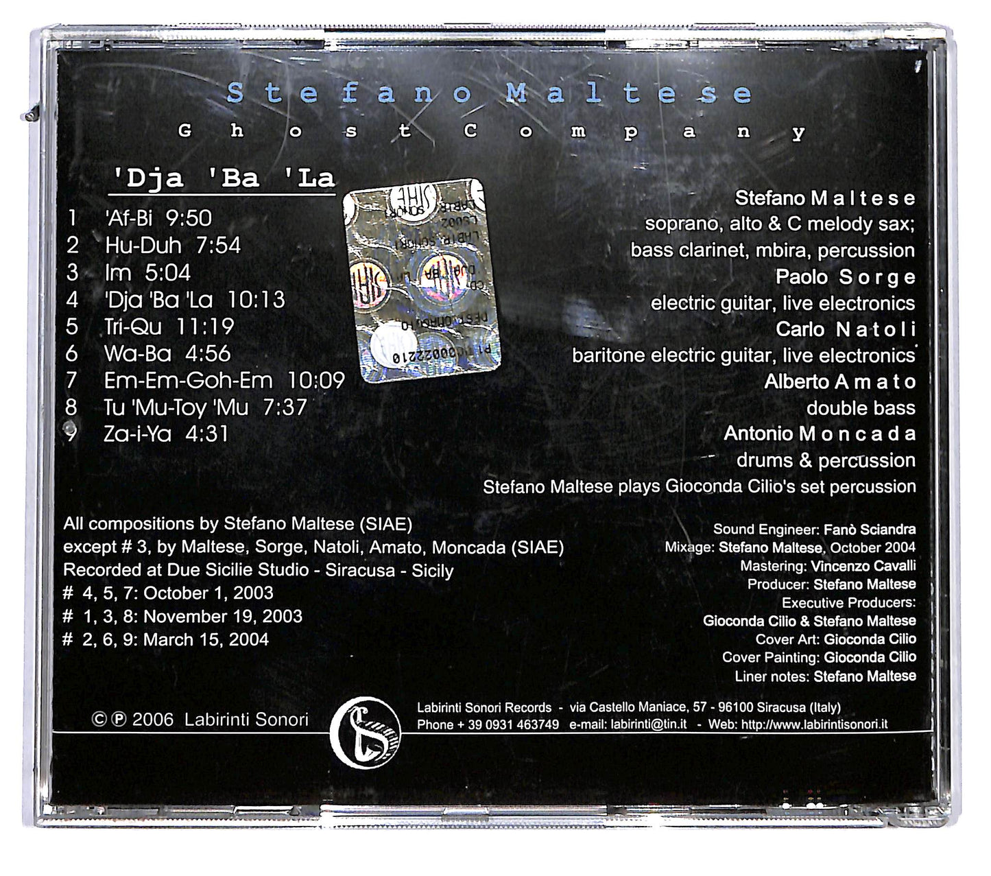 EBOND Stefano Maltese , Ghost Company - Dja ‘Ba ‘La CD CD115930