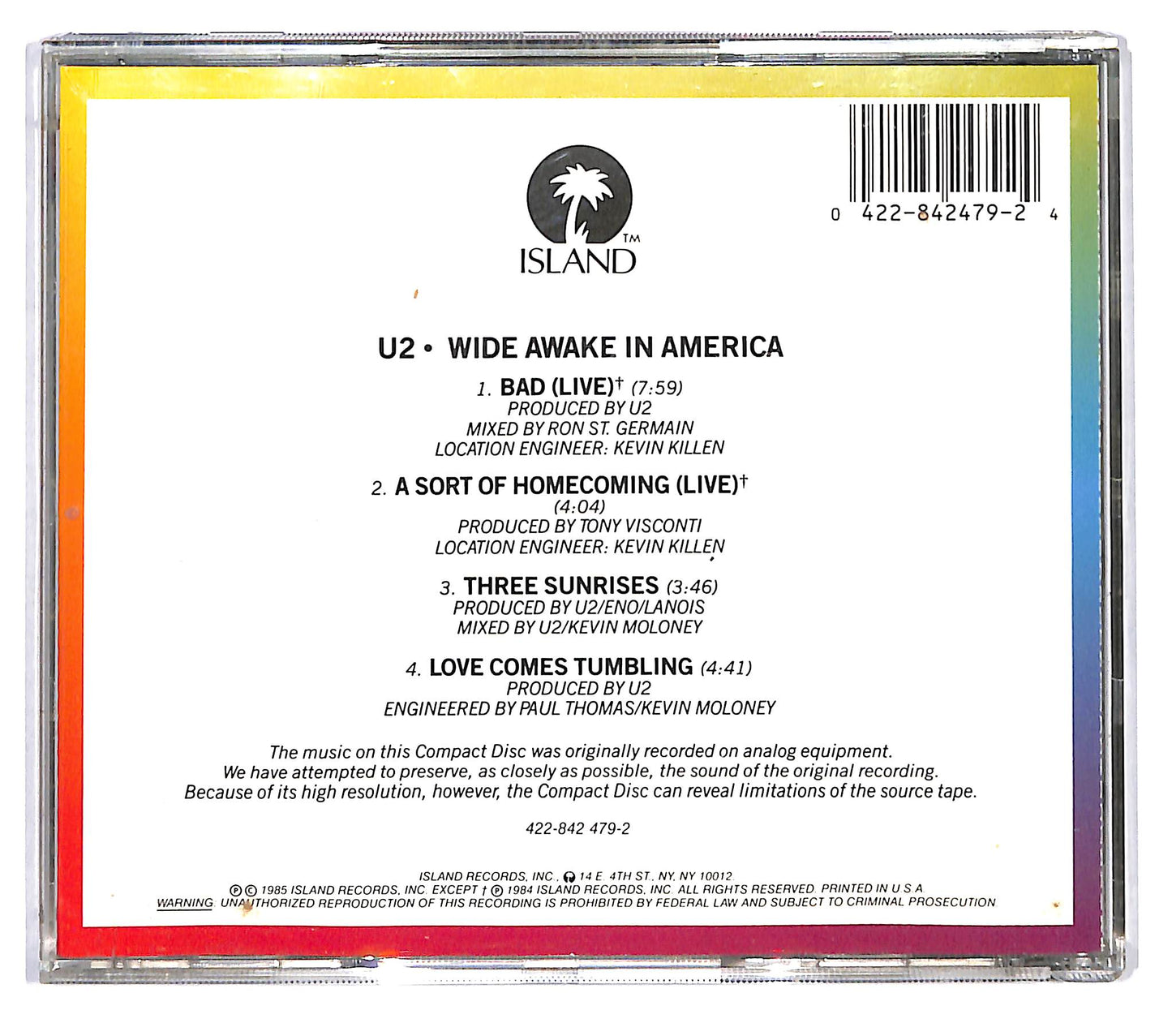 EBOND U2 - Wide Awake In America CD CD115960