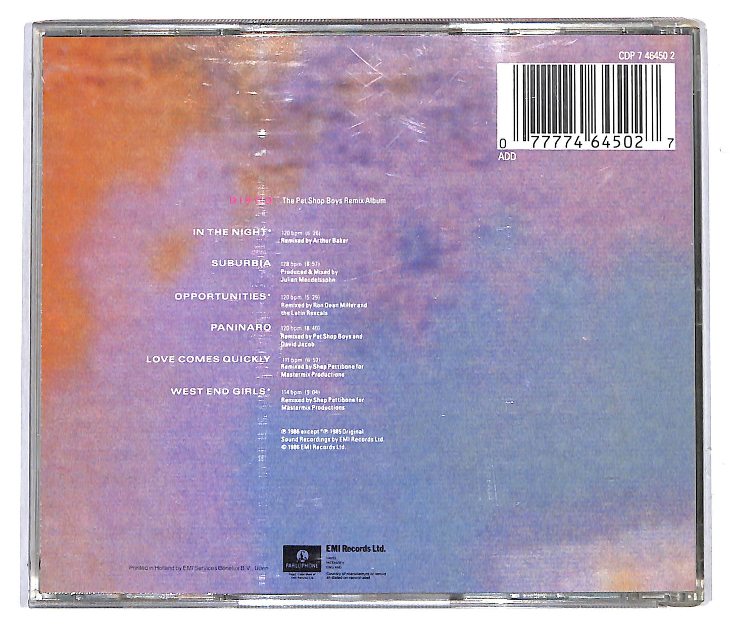EBOND Pet Shop Boys - Disco CD CD116621