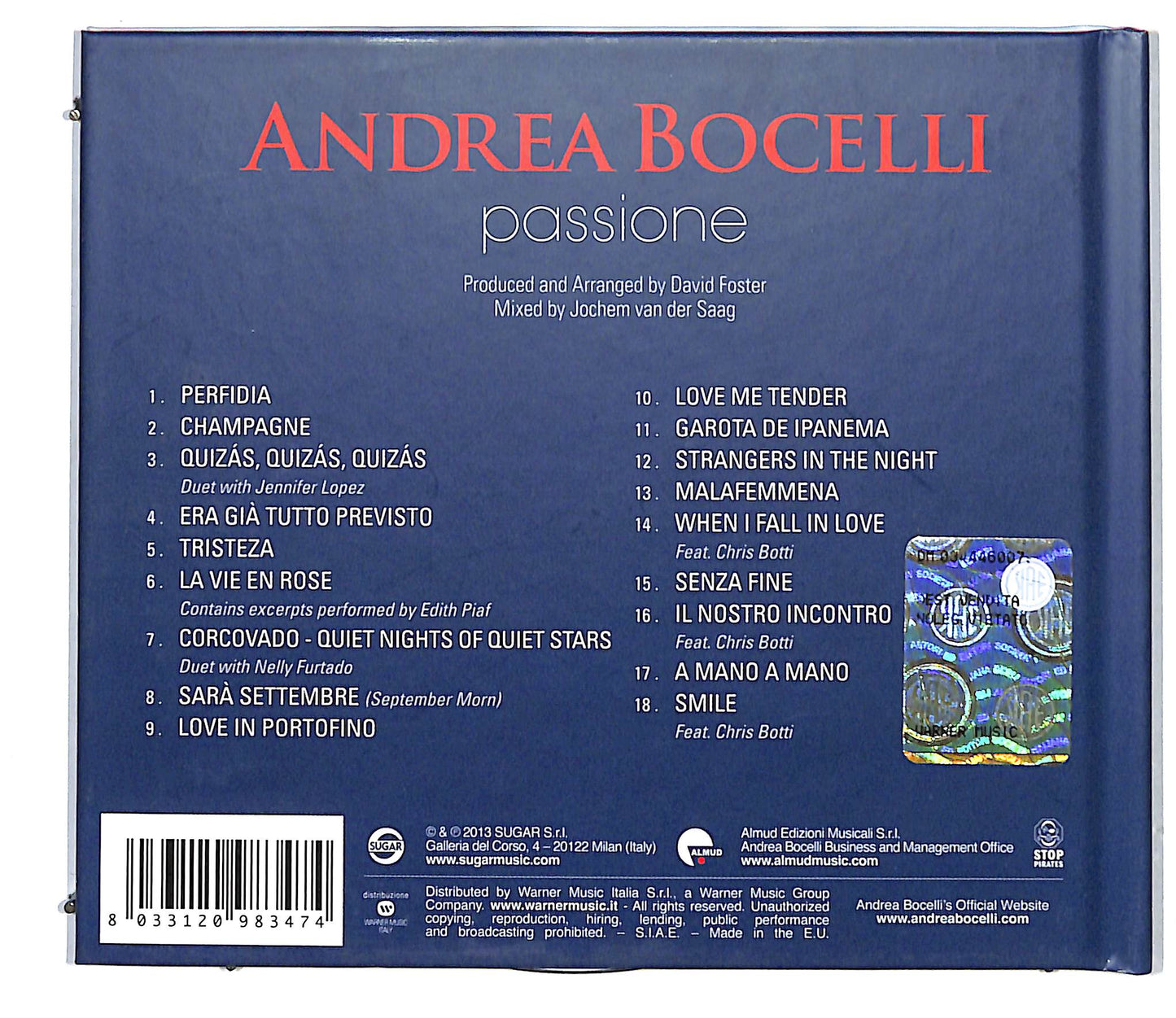 EBOND Andrea Bocelli - Passione CD CD116835