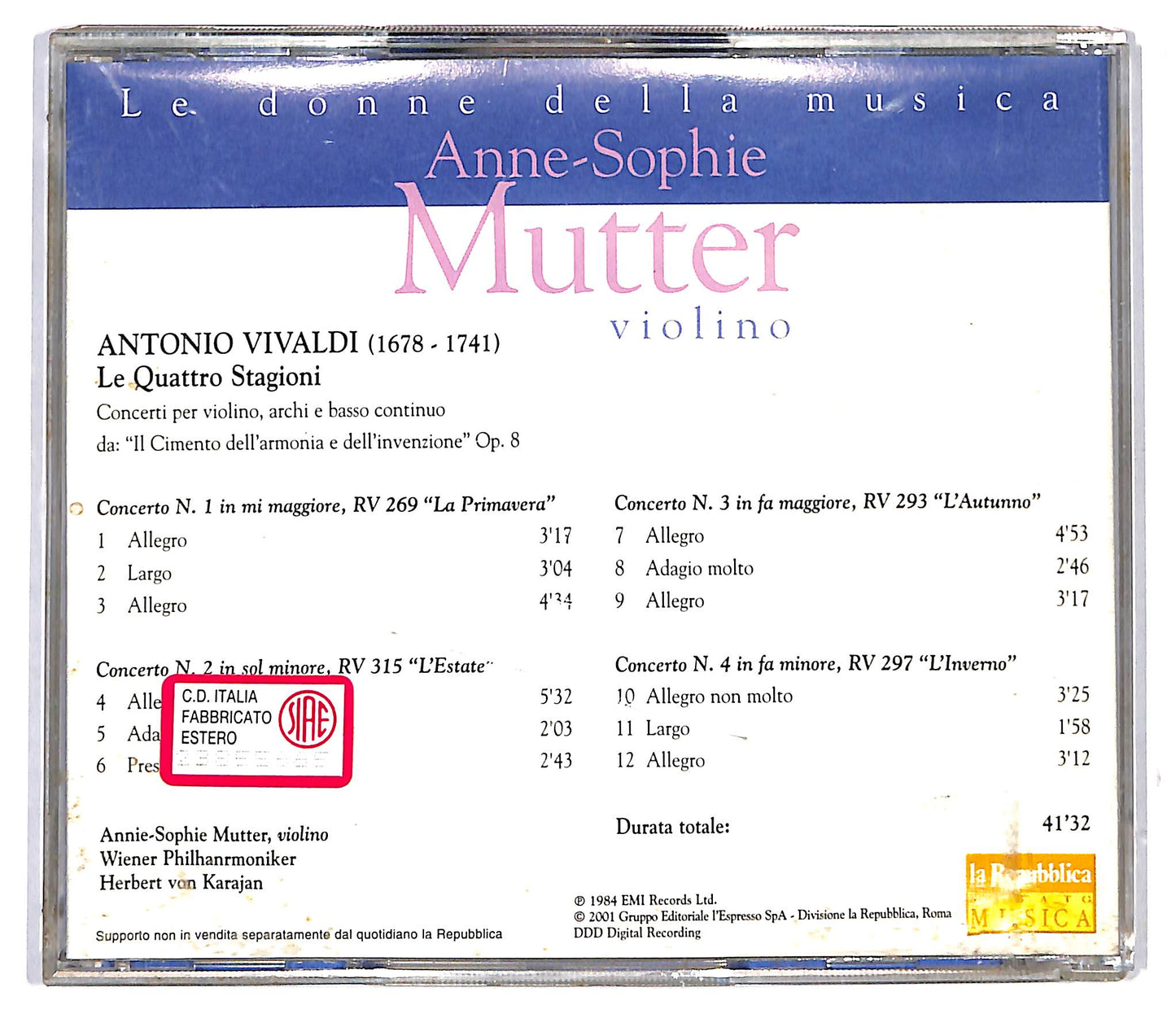 EBOND Vivaldi - Anne-Sophie Mutter - Le Quattro Stagioni CD CD116908