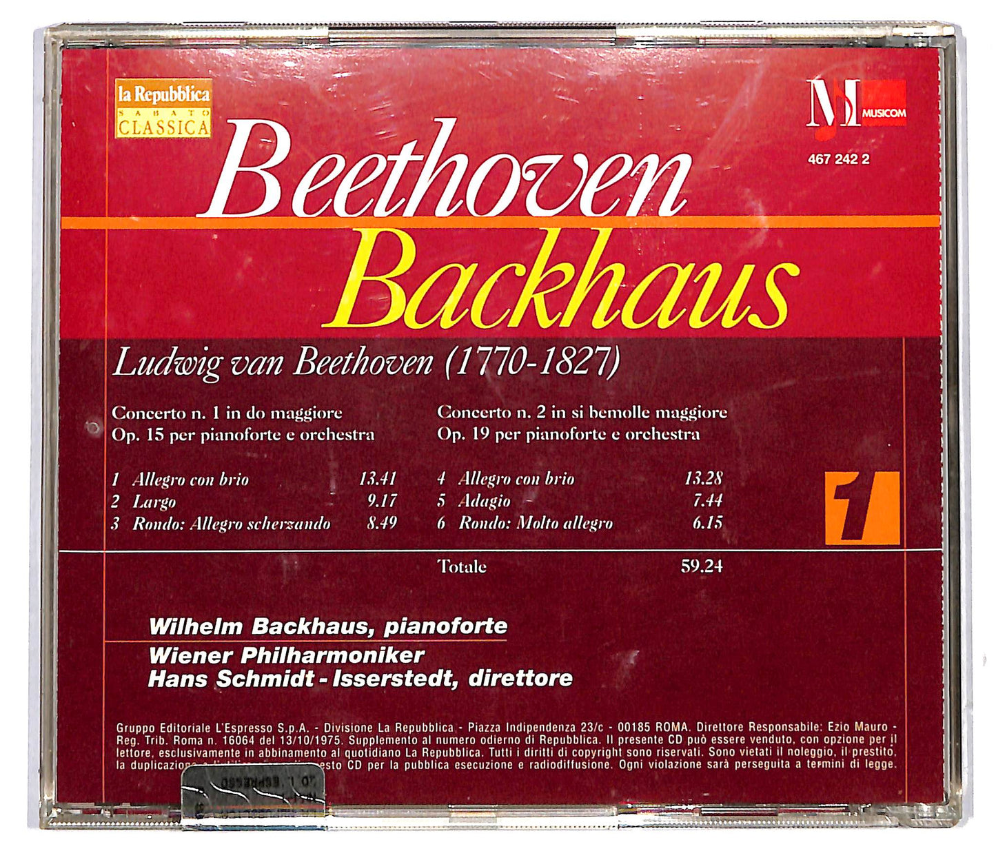 EBOND Beethoven - Concerti per Pianoforte e Orchestra 1 & 2 CD CD116914