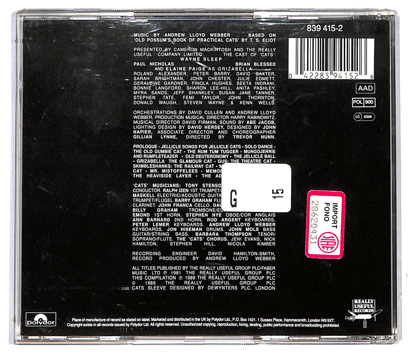 EBOND Andrew Lloyd Webber - Highlights From Cats CD CD116939