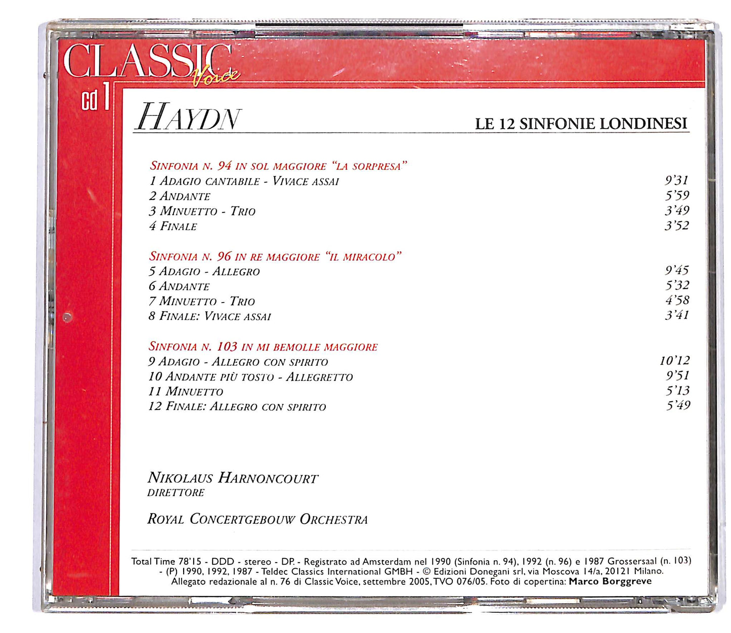 EBOND Haydn - Nikolaus Harnoncourt - Le 12 Sinfonie Londinesi1 CD CD116958