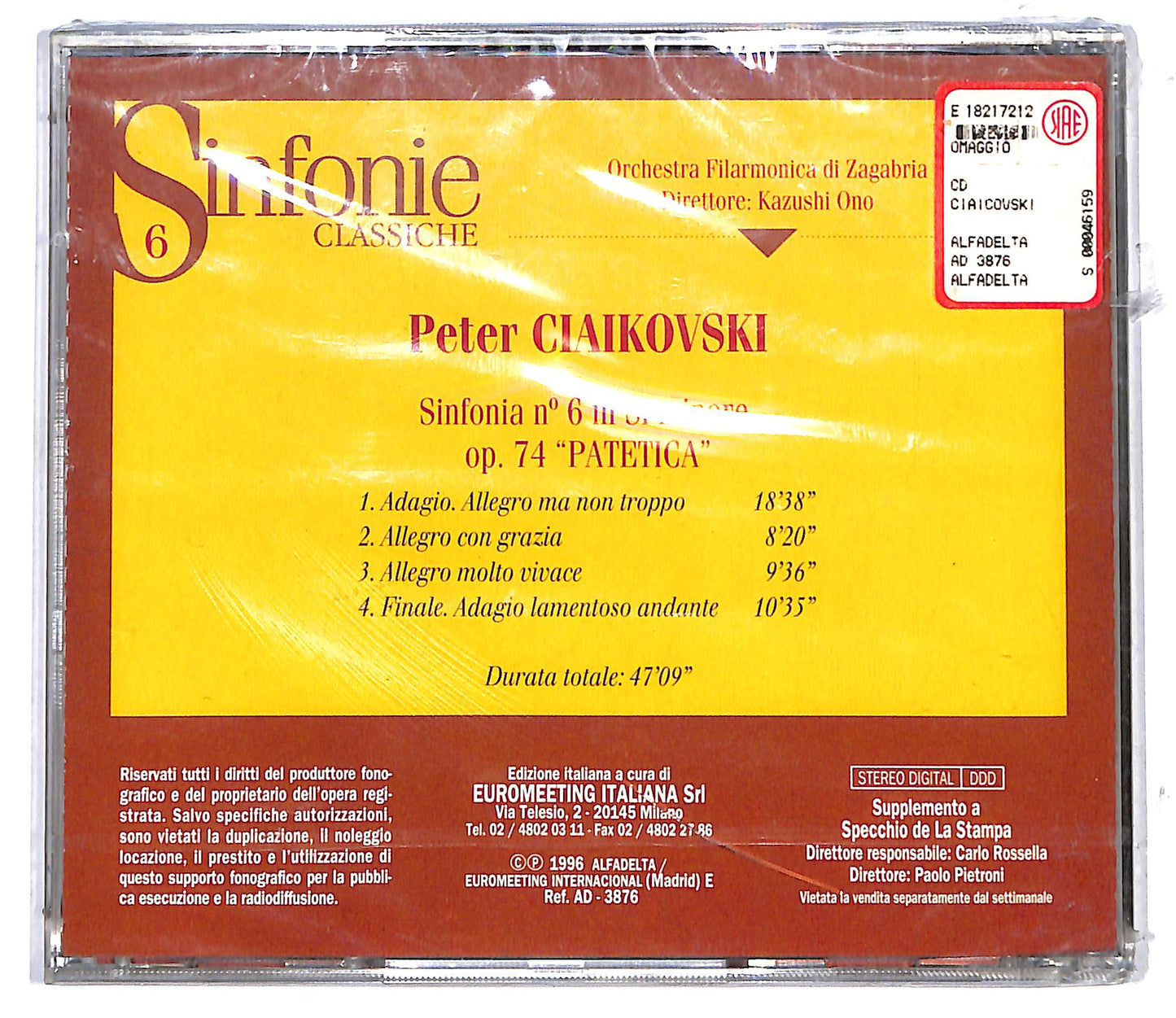 EBOND Ciaikovski - Sinfonia N. 6 In Si Minore, Op. 74 EDITORIALE CD CD117324