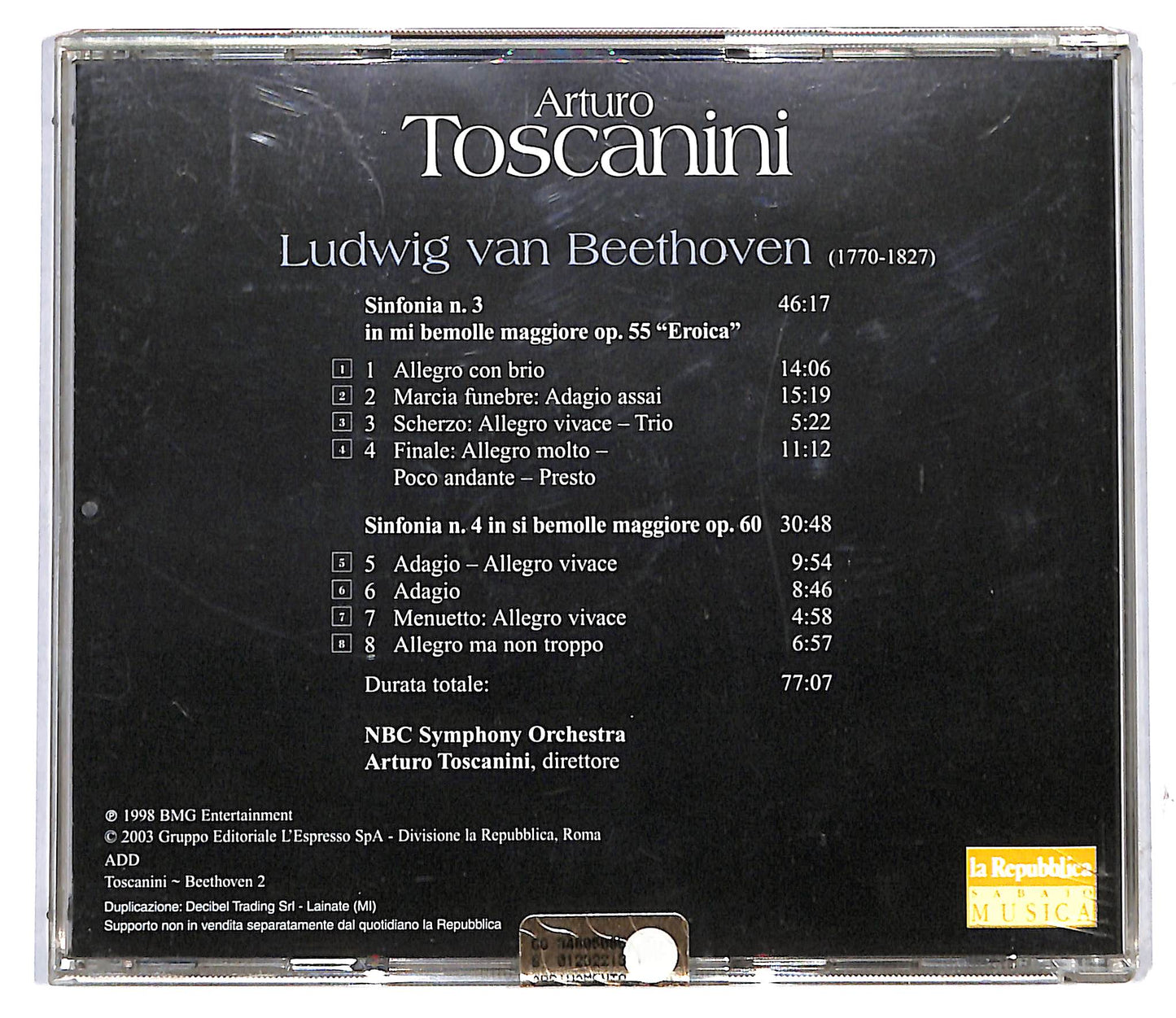 EBOND Beethoven , Arturo Toscanini - Sinfonia N.3 - 4 CD CD117432