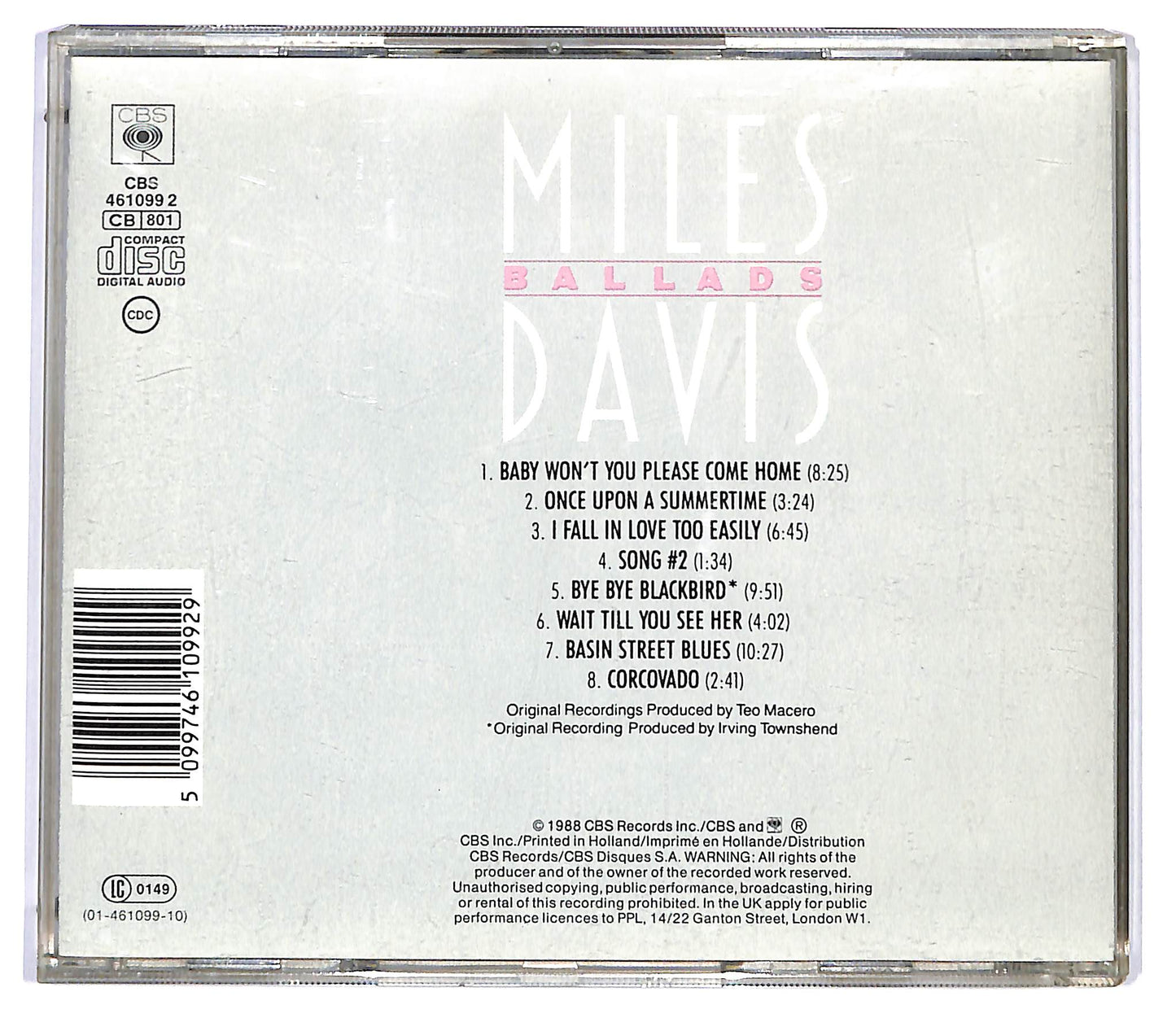 EBOND Miles Davis - Ballads CD CD117958