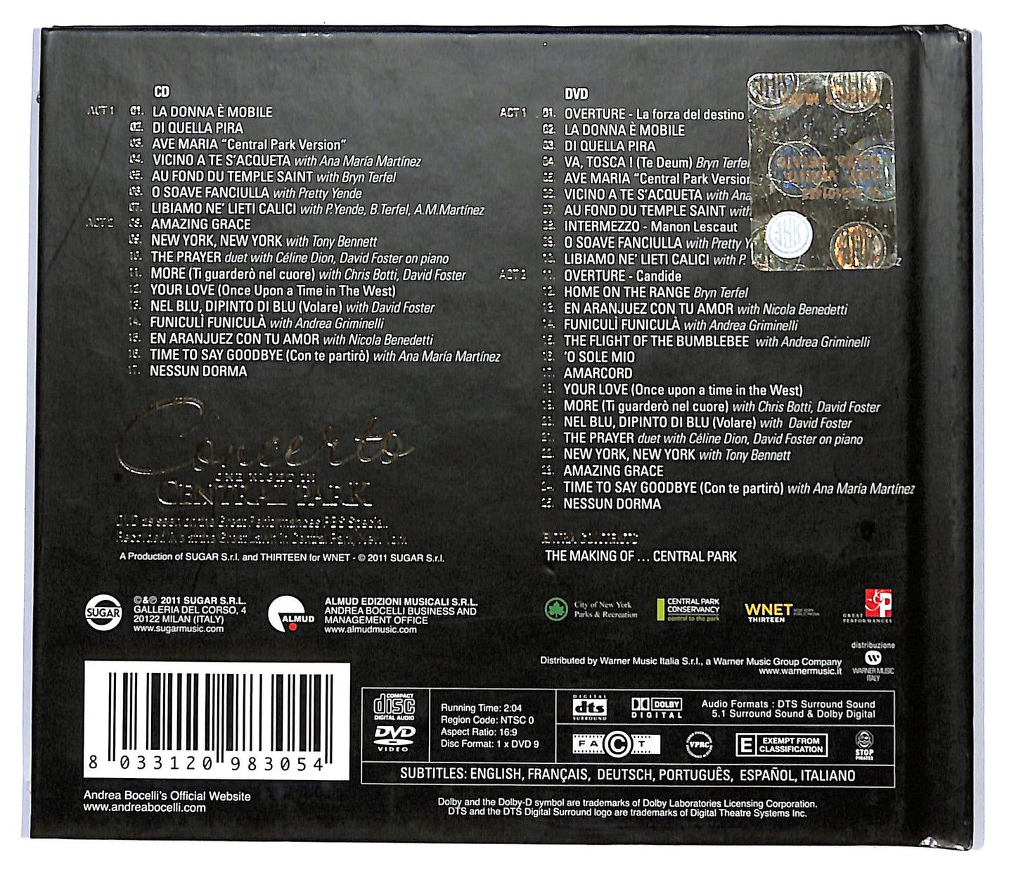 EBOND Andrea Bocelli - Concerto (One Night In Central Park) Digibook CD CD118239