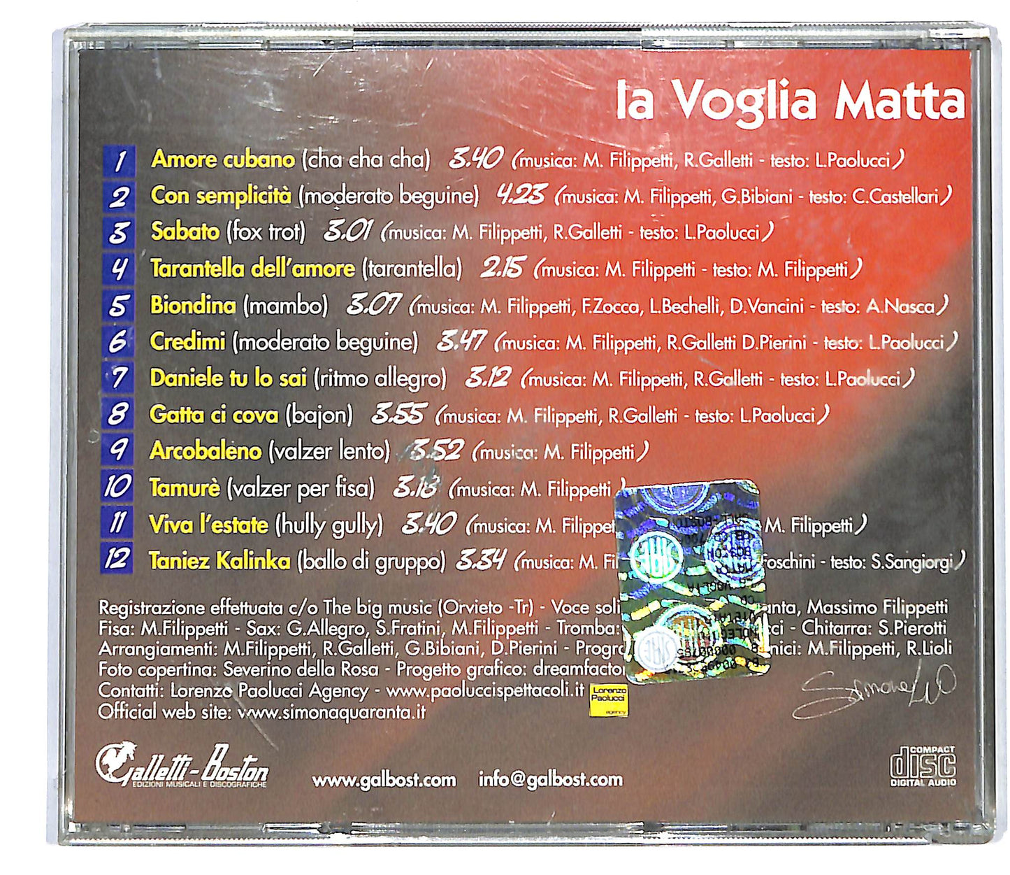 EBOND Simona Quaranta - La Voglia Matta CD CD118308