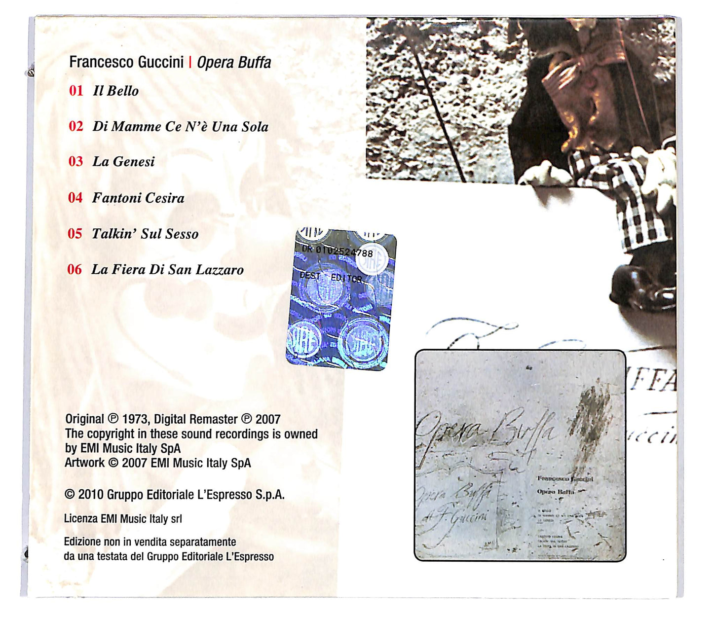 EBOND Francesco Guccini - Opera Buffa EDITORIALE CD CD118339