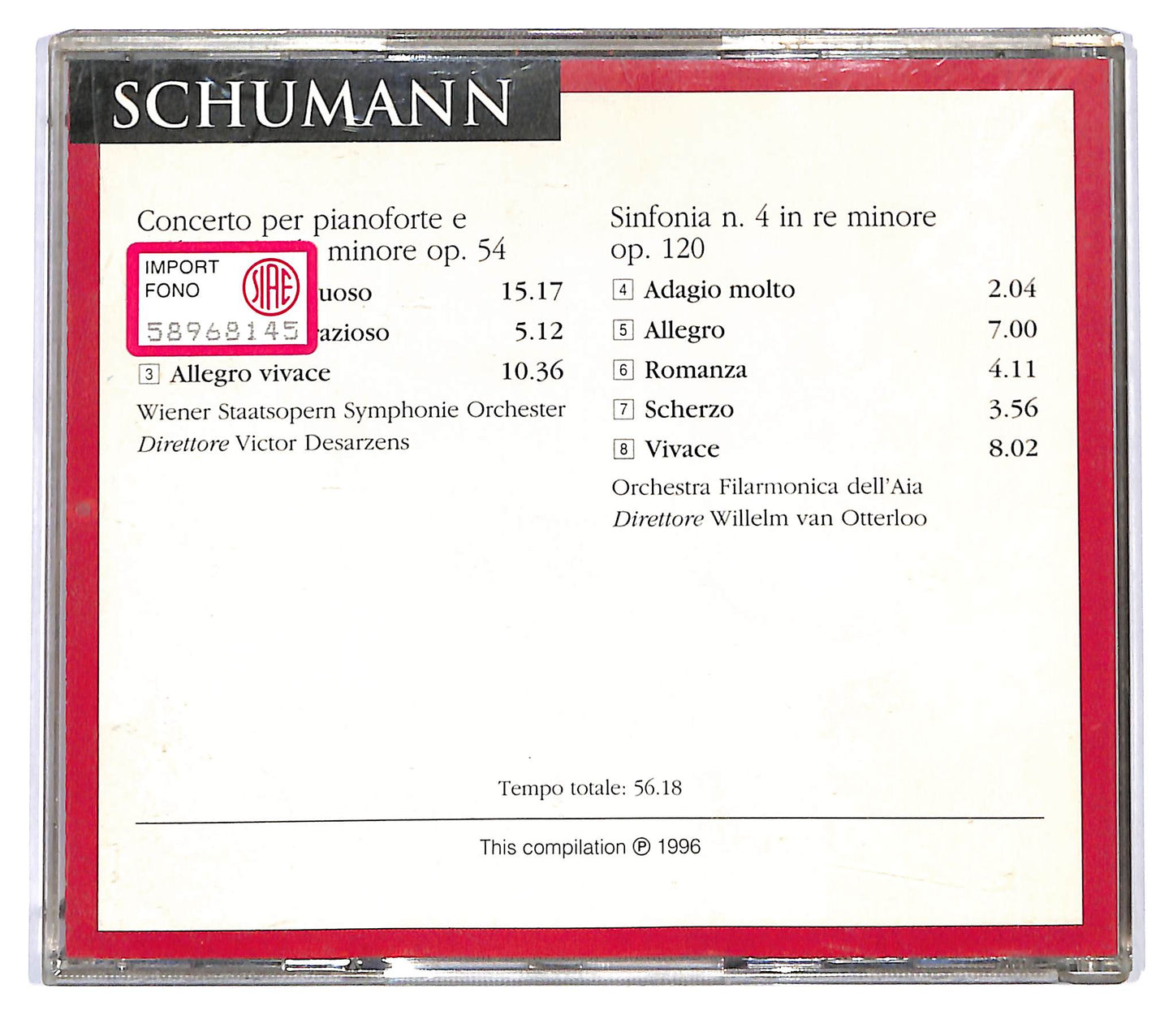 EBOND Schumann - Concerto Per Pianoforte In La Minore Op. 54 CD CD118918
