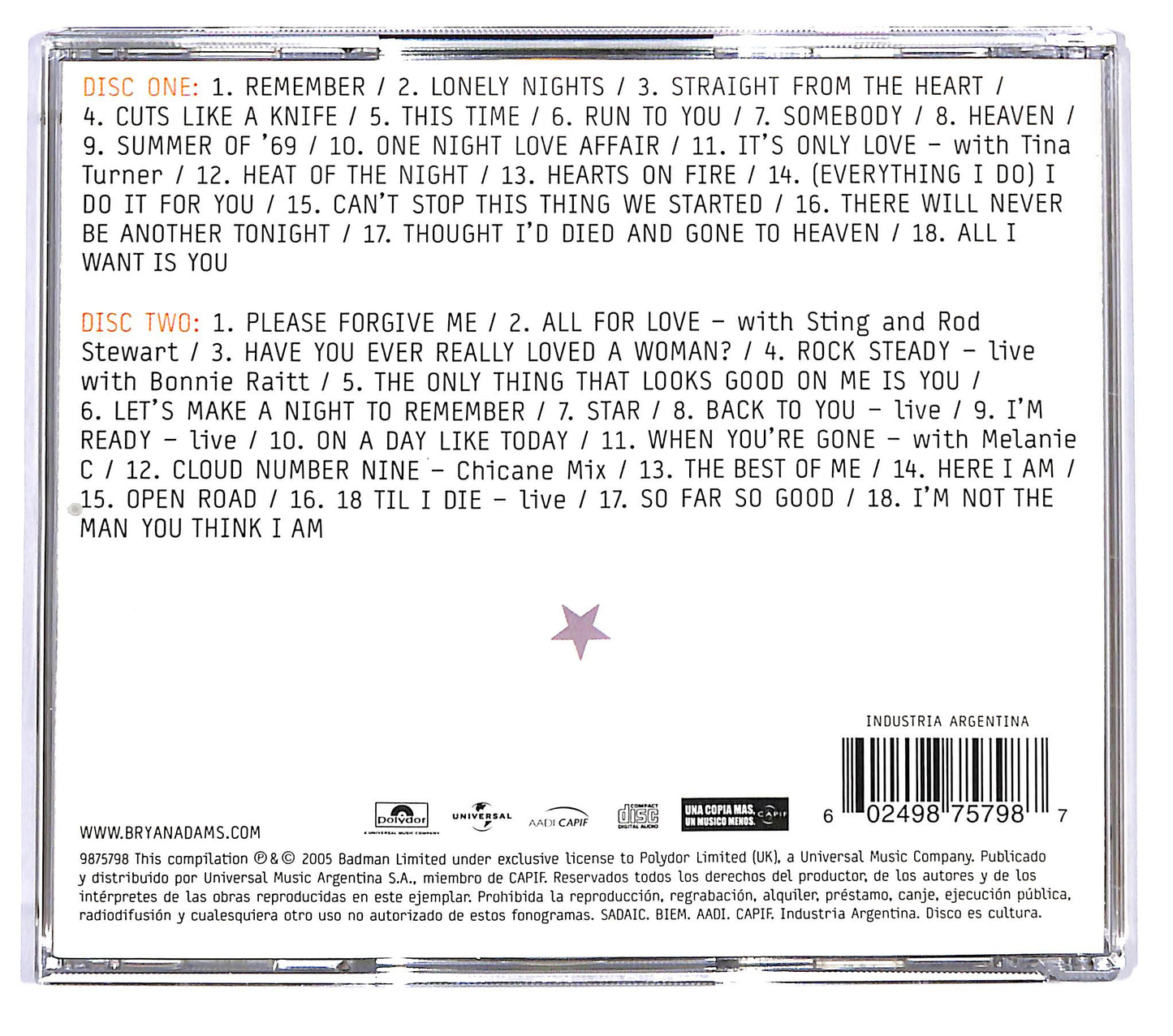 EBOND Bryan Adams - Anthology CD CD119002