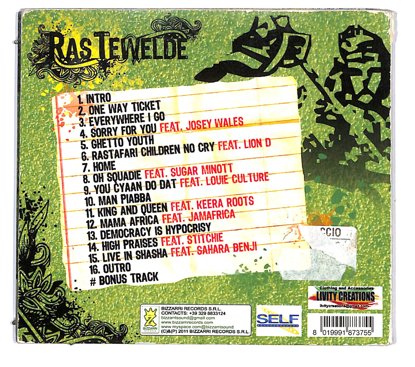 EBOND Ras Tewelde - One-Way Ticket Rasta At Home And Abroad DIGIPACK CD CD119107