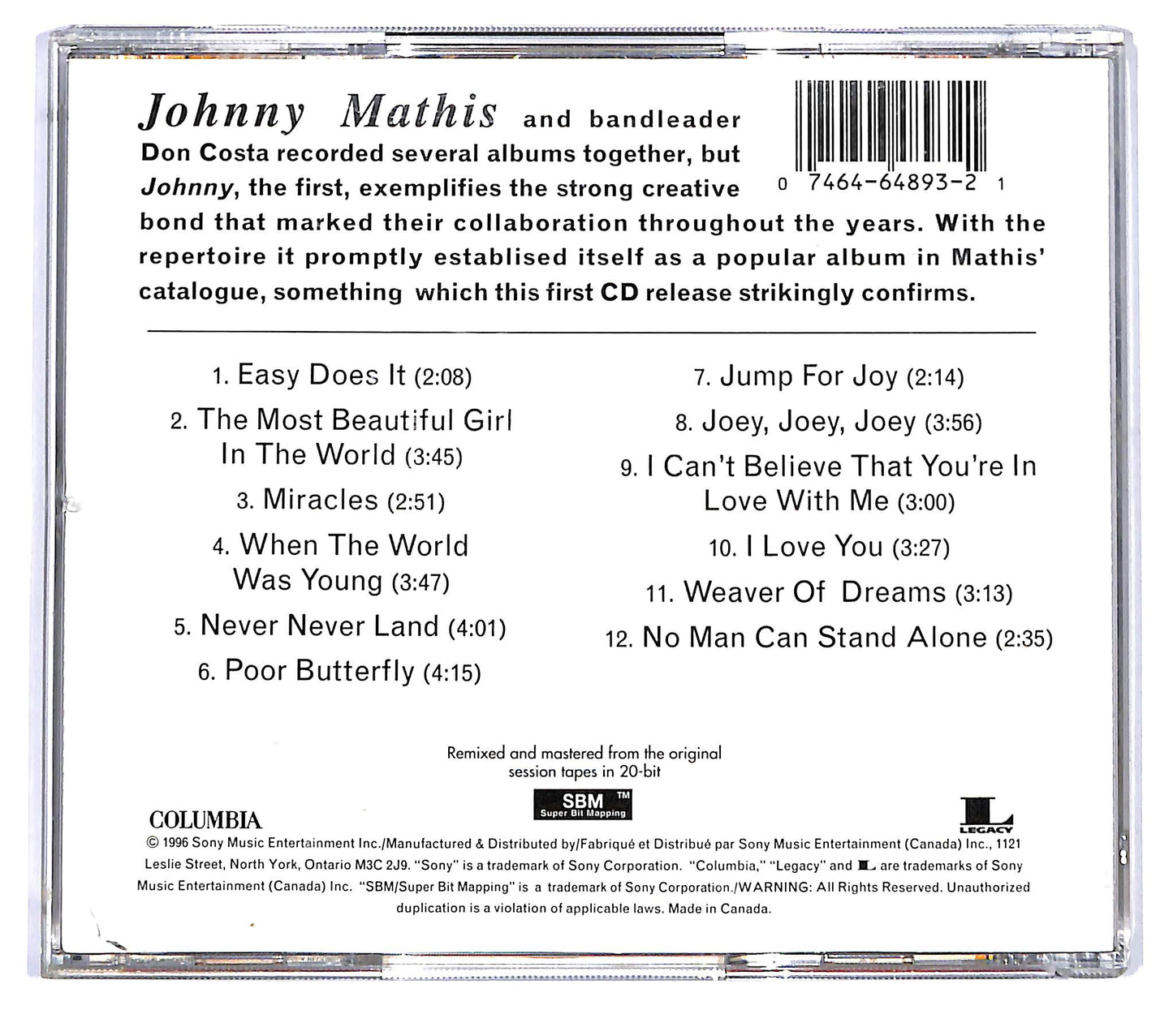 EBOND Johnny Mathis - Johnny CD CD119140