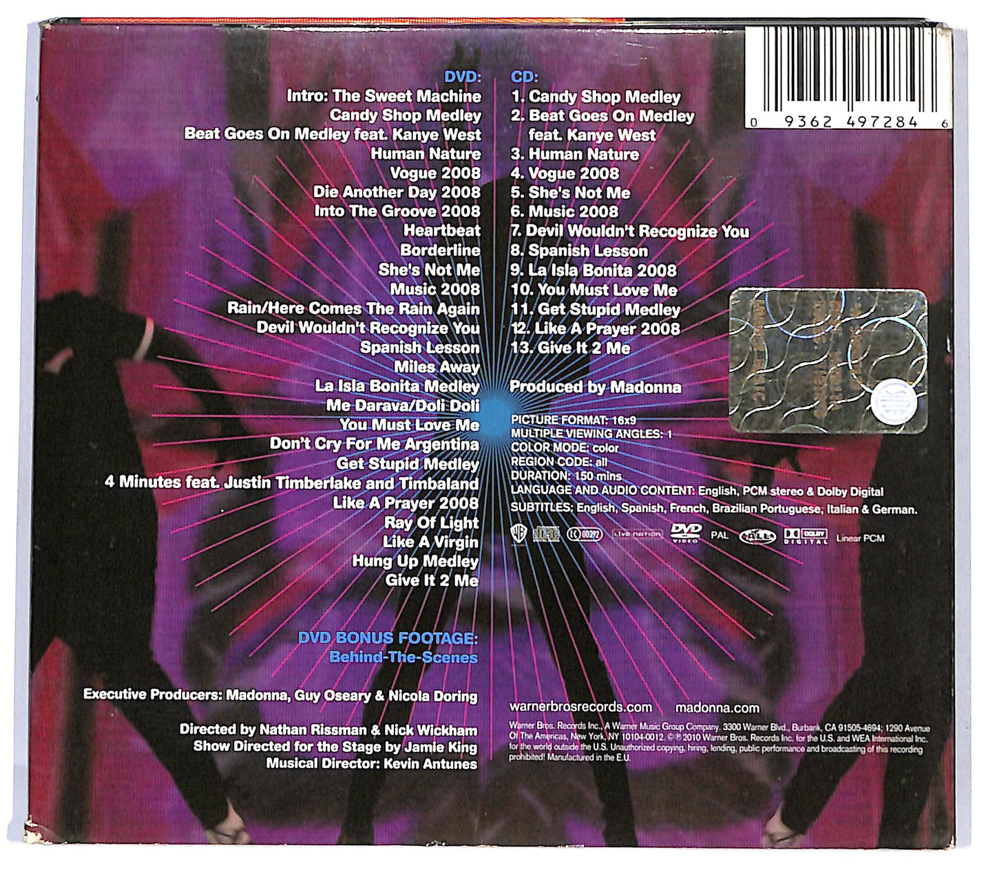 EBOND Madonna - Sticky & Sweet Tour DIGIPACK CD CD119303