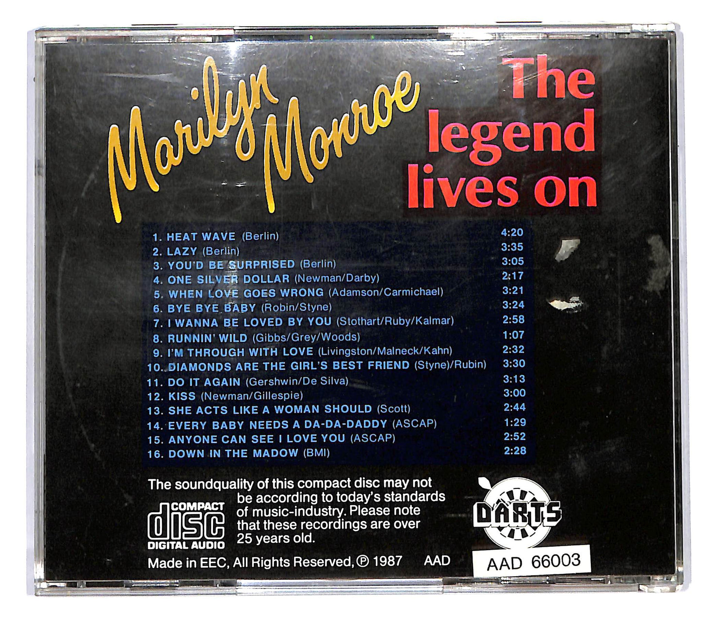 EBOND Marilyn Monroe - The Legend Lives On CD CD119357