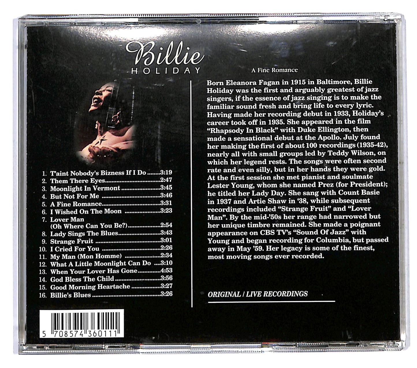 EBOND Billie Holiday - A Fine Romance CD CD119406