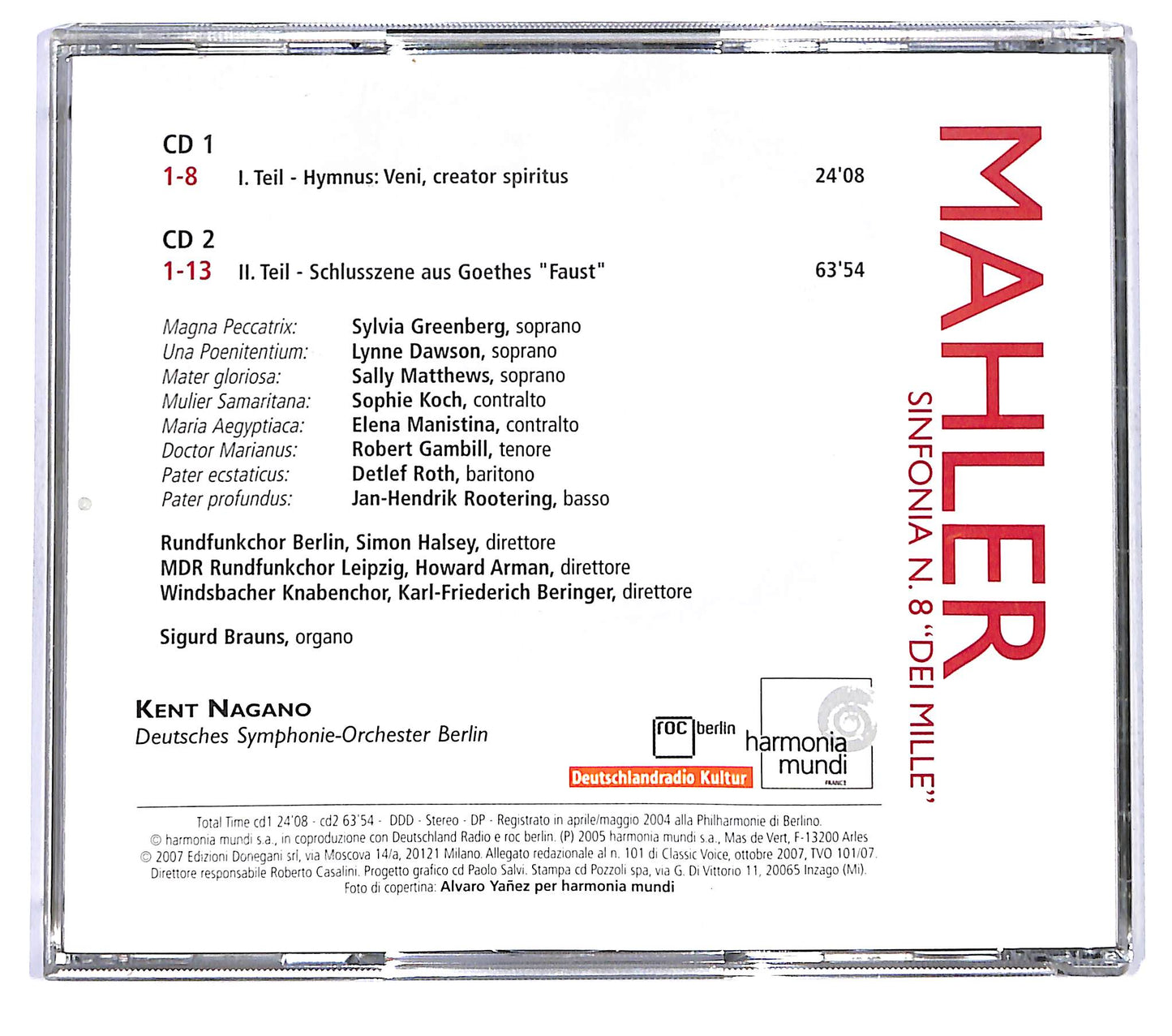 EBOND Mahler - Kent Nagano - Sinfonia No. 8 Dei Mille CD CD119426