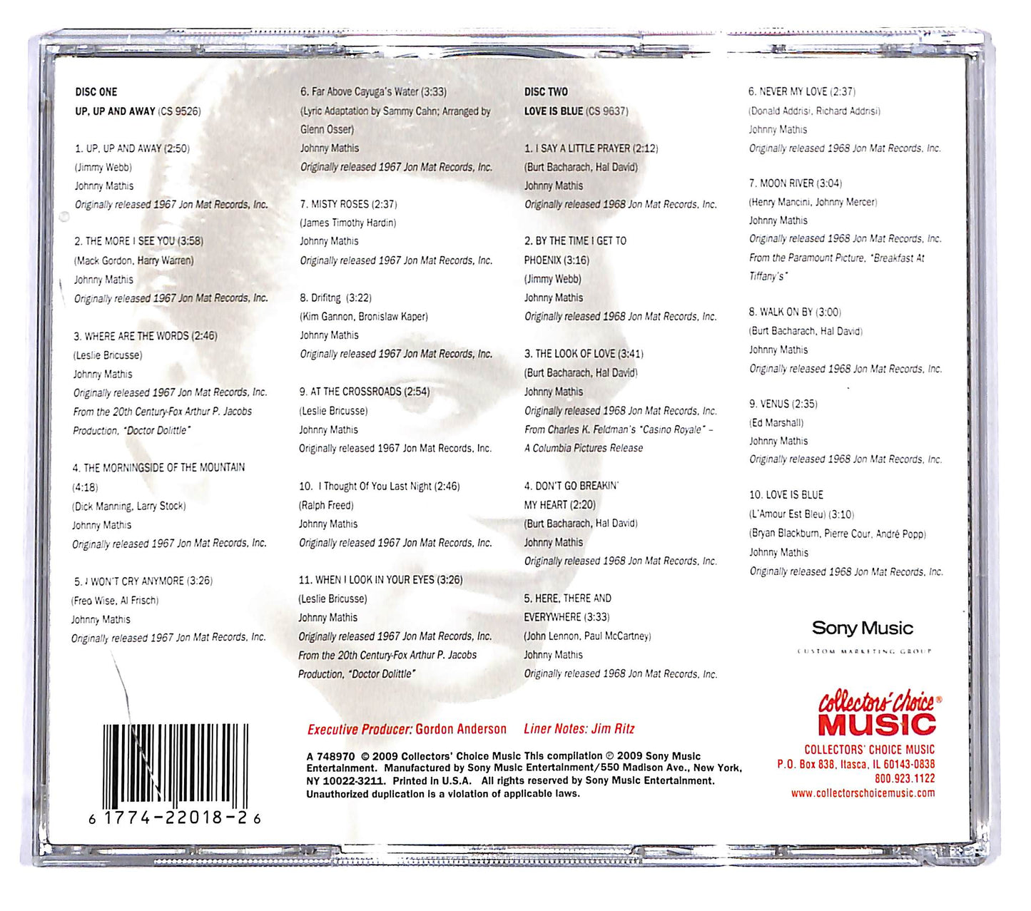 EBOND Johnny Mathis - Up, Up And Away / Love Is Blue CD CD119659