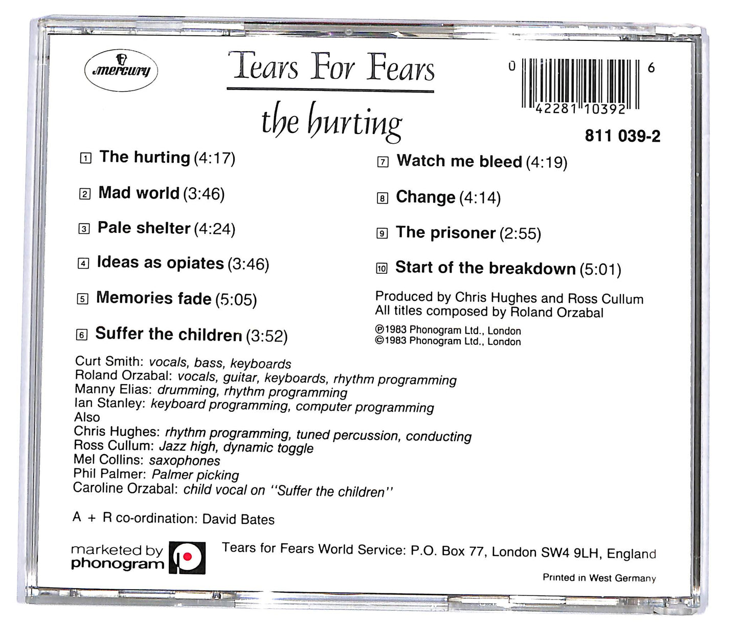 EBOND Tears For Fears - The Hurting CD CD119732